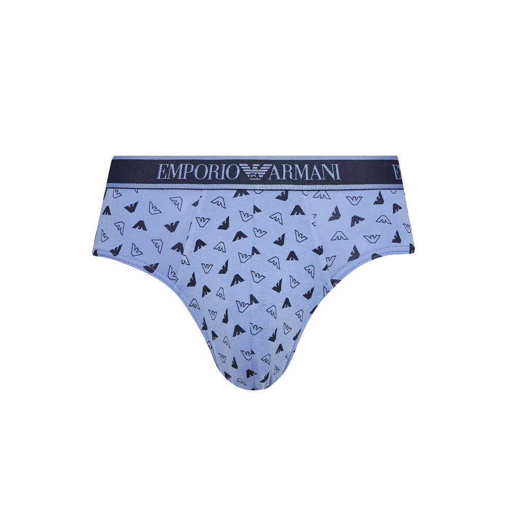 Emporio Armani Underwear Blue Cotton Briefs - Image 3