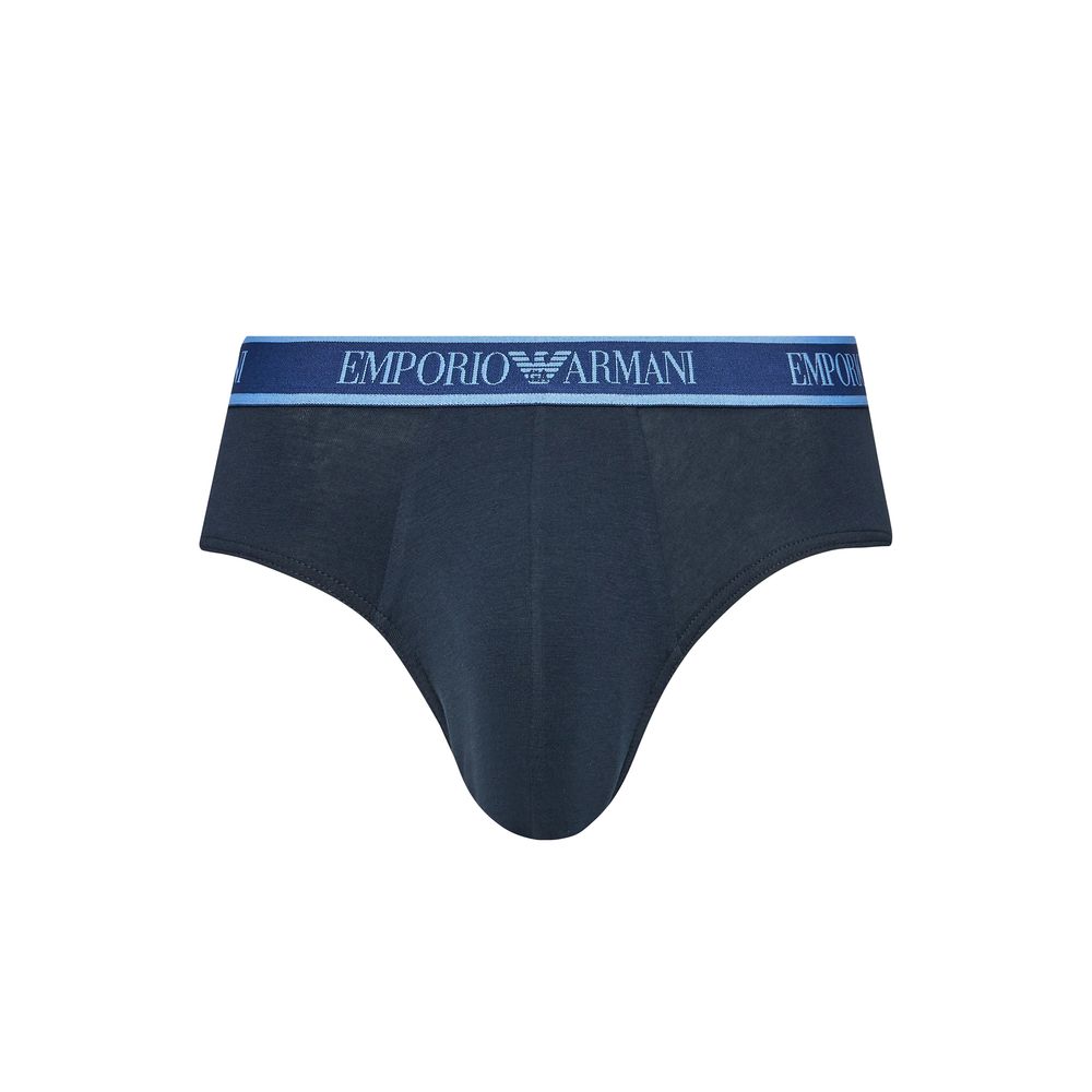 Emporio Armani Underwear Blue Cotton Briefs - Image 5