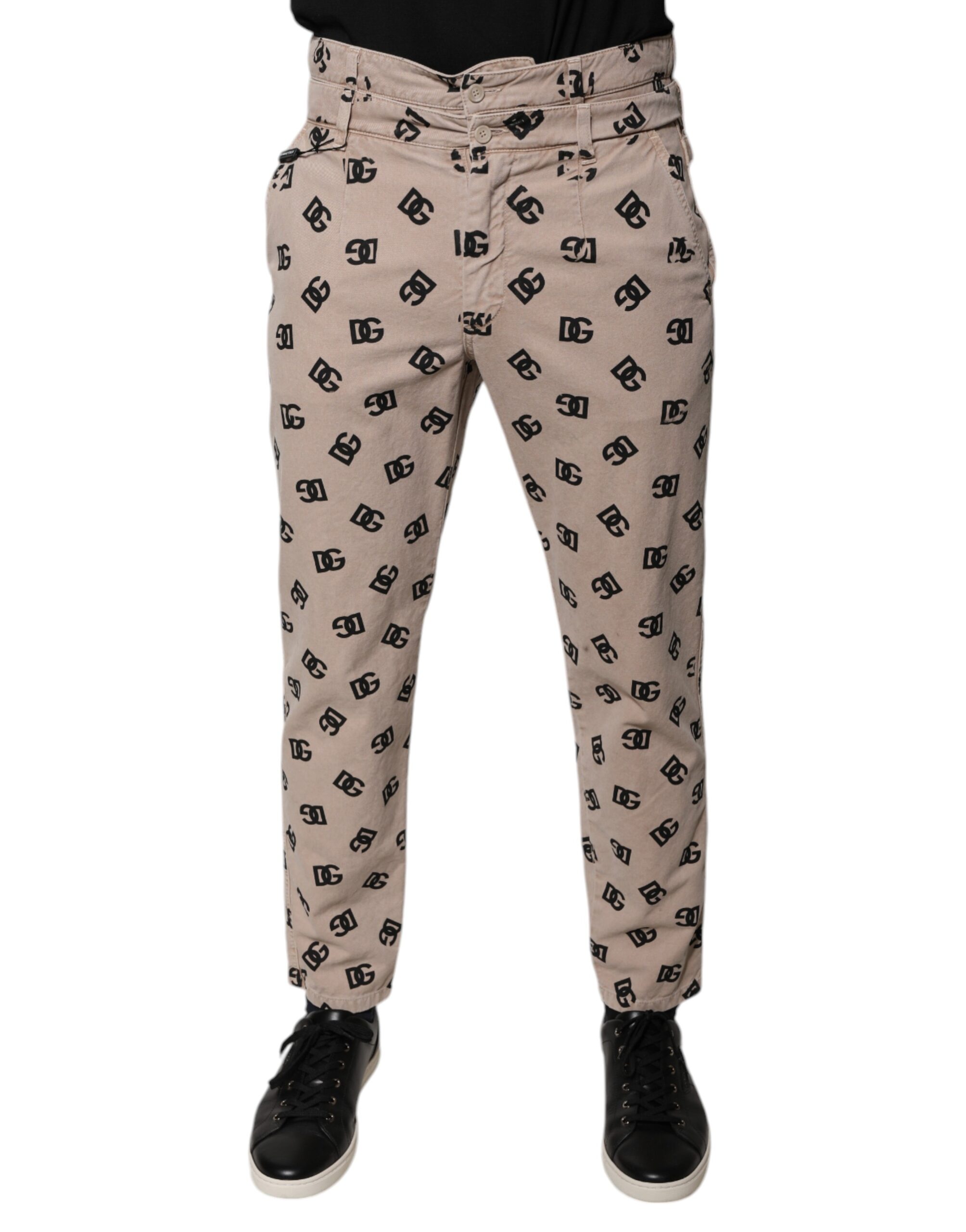 Dolce & Gabbana Beige Logo Cotton Skinny Denim Jeans - Image 2