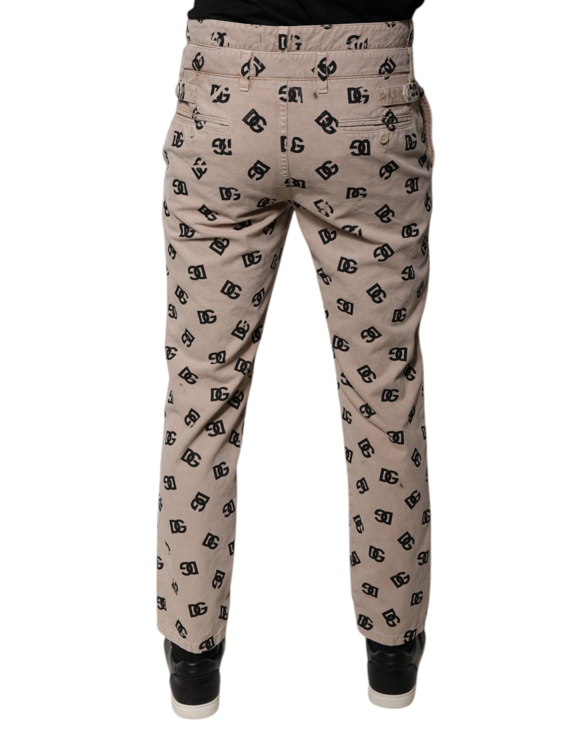 Dolce & Gabbana Beige Logo Cotton Skinny Denim Jeans - Image 4