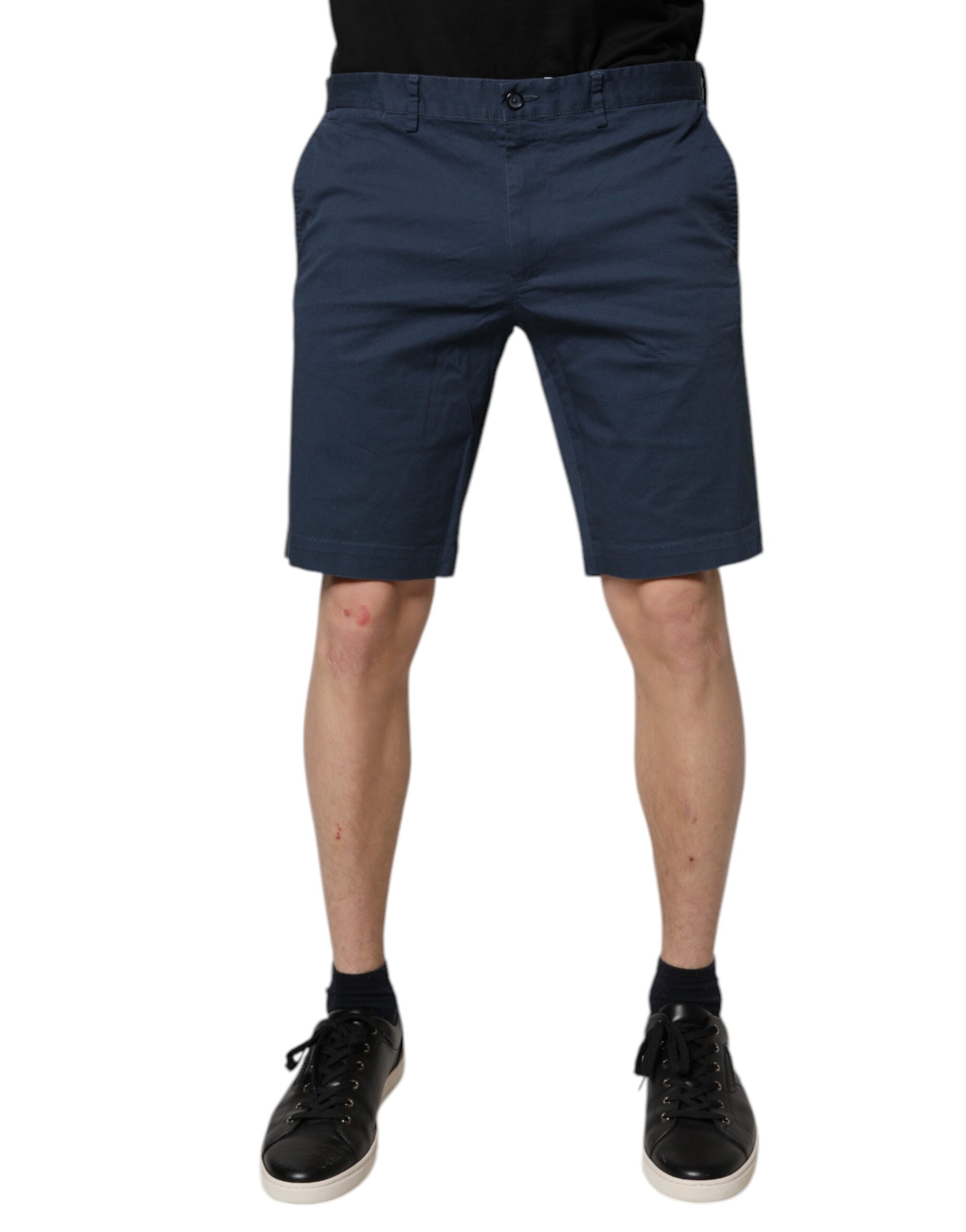 Dolce & Gabbana Blue Cotton Mid Waist Men Bermuda Shorts - Image 2