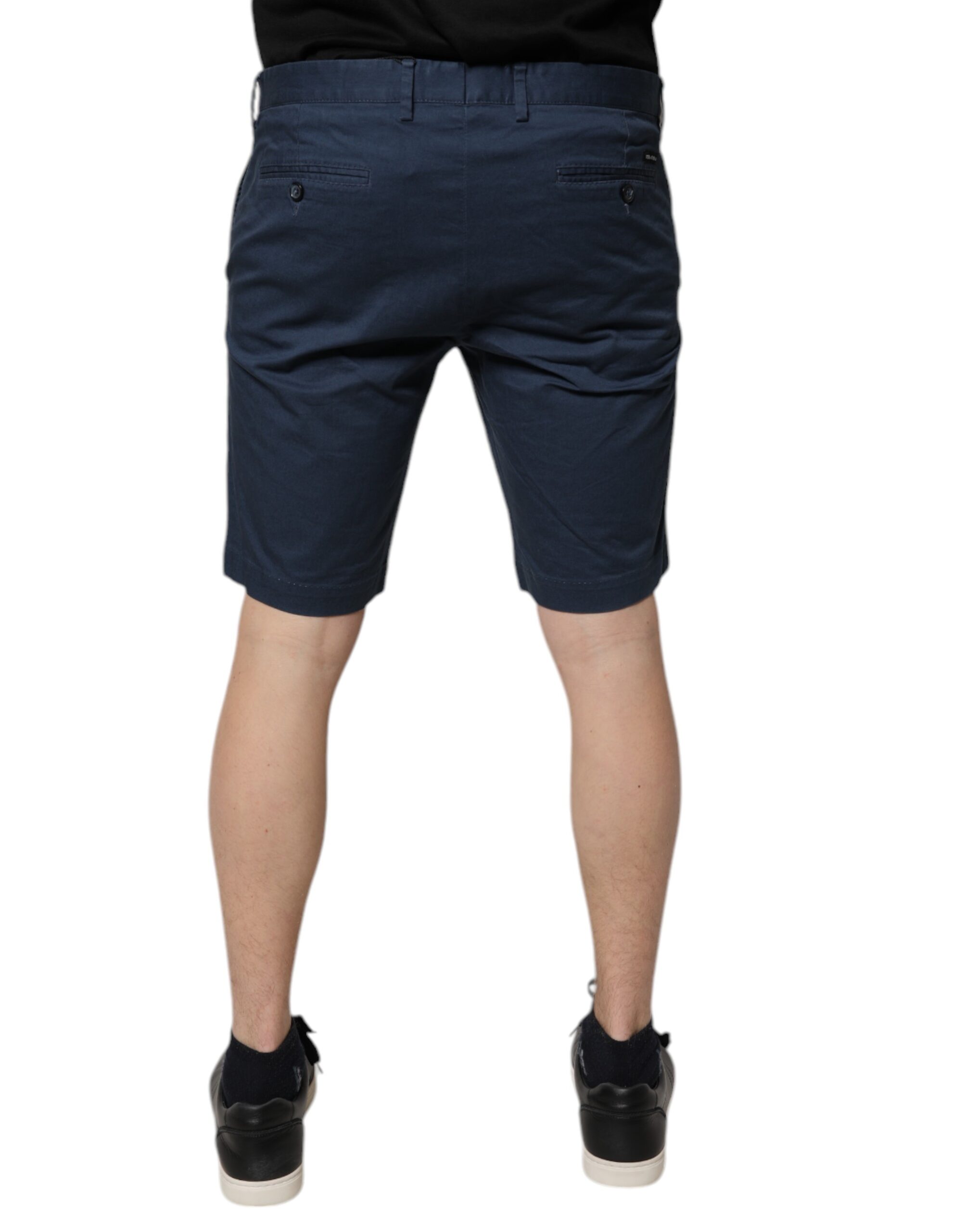 Dolce & Gabbana Blue Cotton Mid Waist Men Bermuda Shorts - Image 4