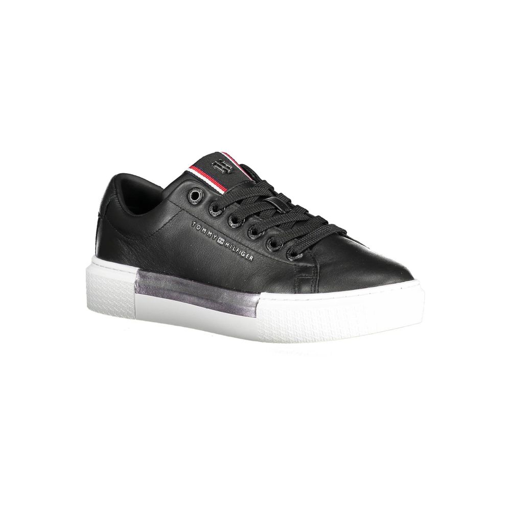 Tommy Hilfiger Black Leather Women's Sneaker - Image 3