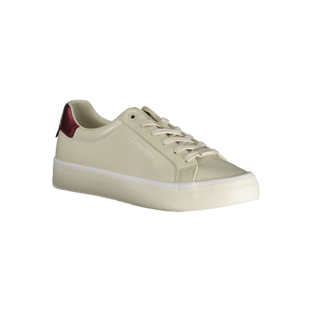 Calvin Klein Beige Leather Women Sneaker - Image 2