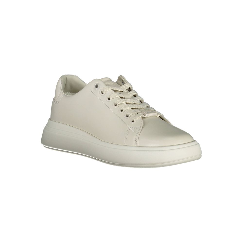 Calvin Klein Beige Leather Women Sneaker - Image 3