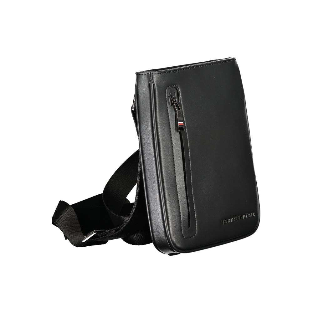Tommy Hilfiger Black Polyurethane Men's Shoulder Bag - Image 3