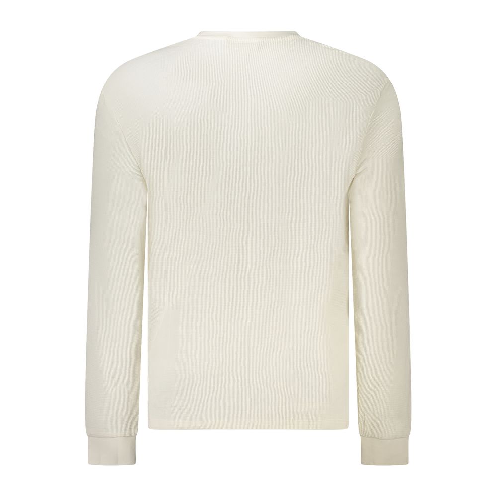Calvin Klein White Cotton Men's Long-Sleeve T-Shirt - Image 2