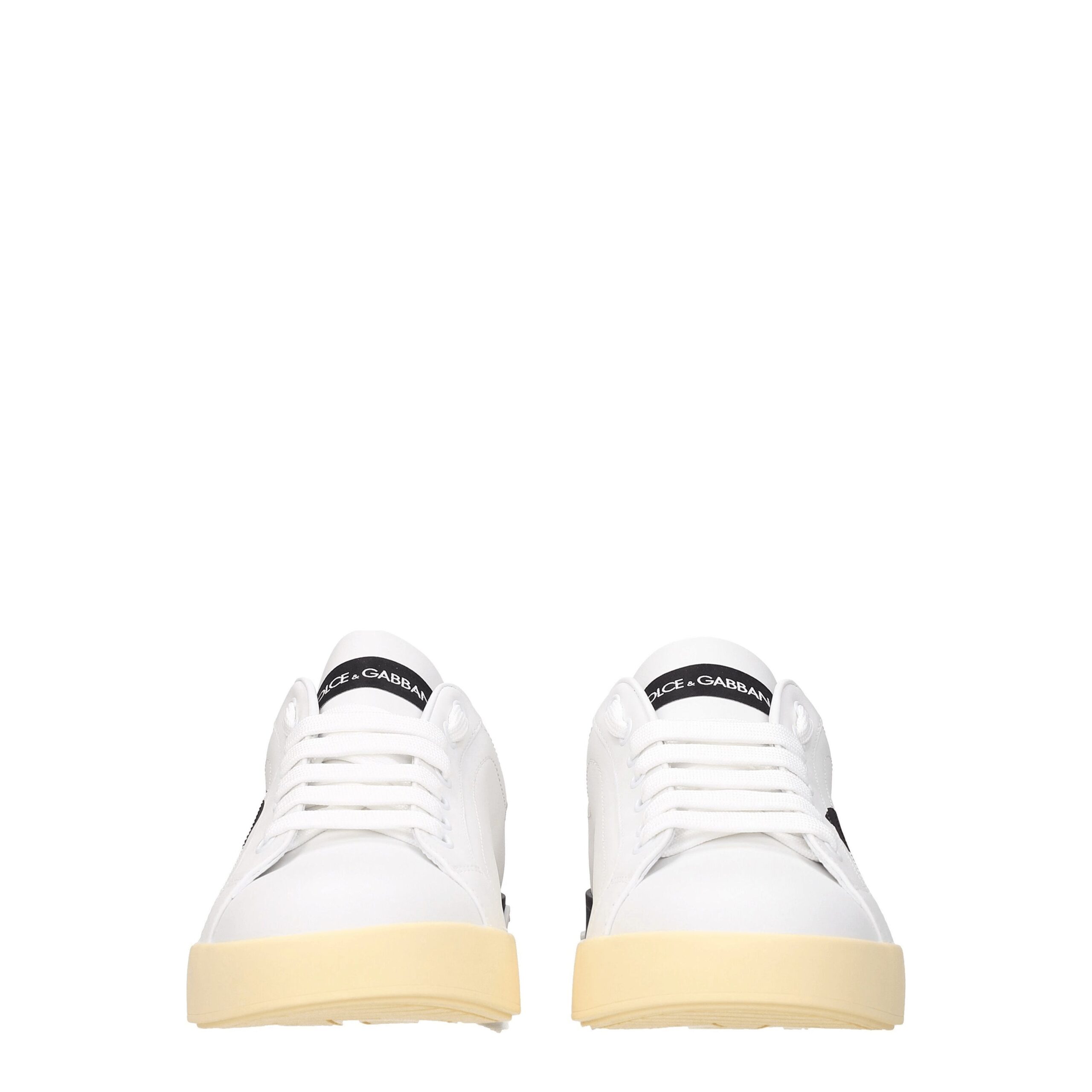 Dolce & Gabbana White Leather Low Top Sneakers - Image 3