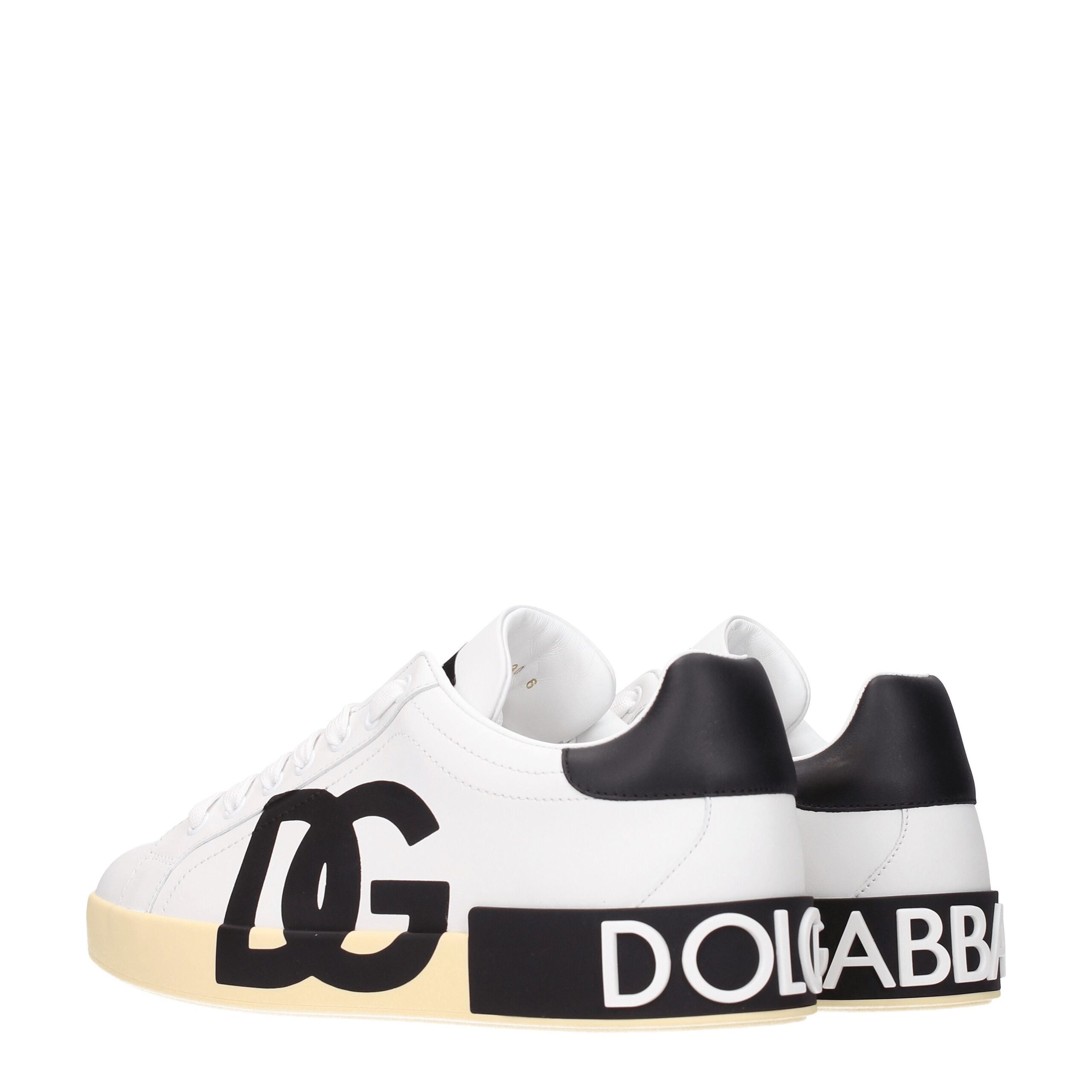 Dolce & Gabbana White Leather Low Top Sneakers - Image 4