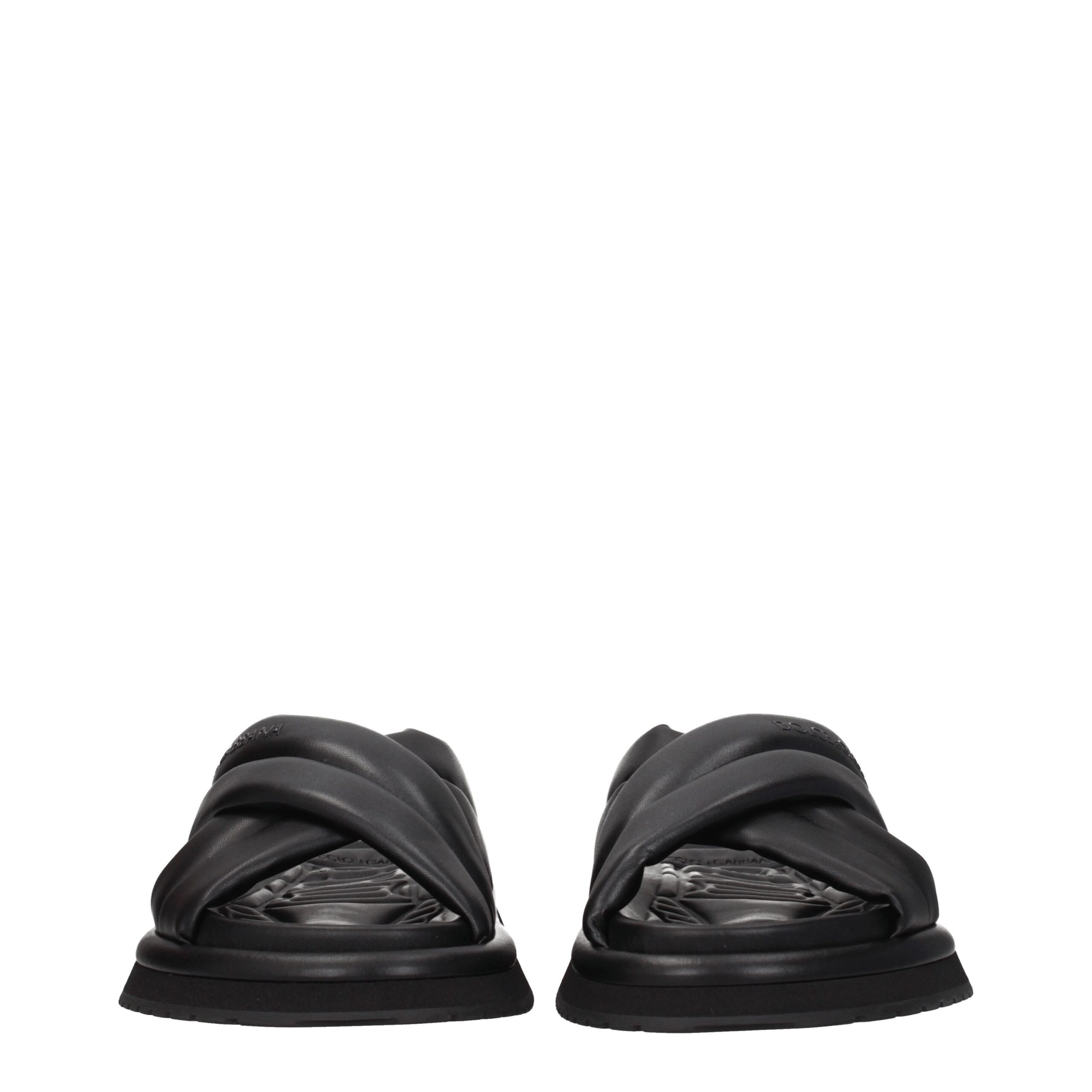 Dolce & Gabbana Black Leather Slippers - Image 3