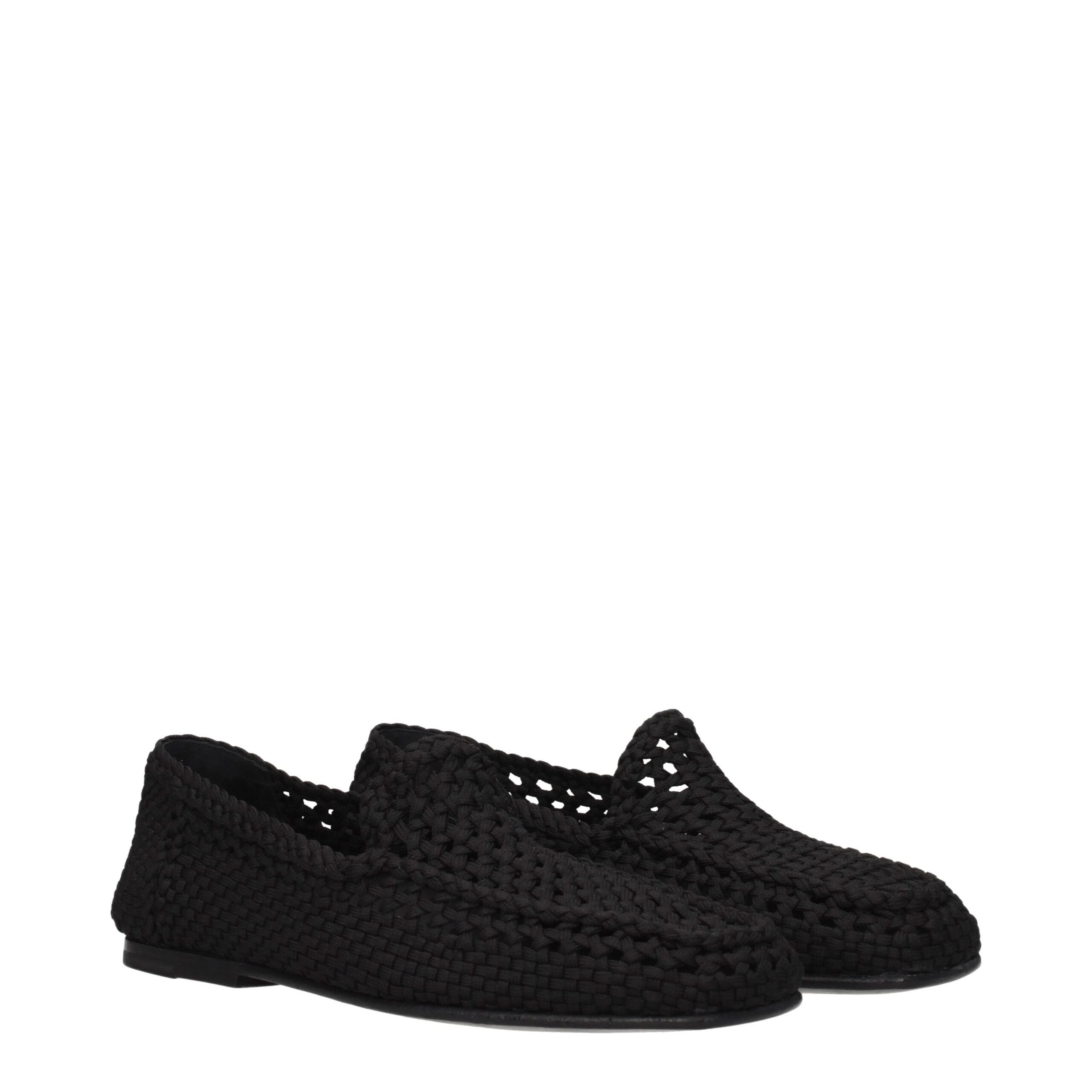 Dolce & Gabbana Black Fabric Slip-On Loafers - Image 2