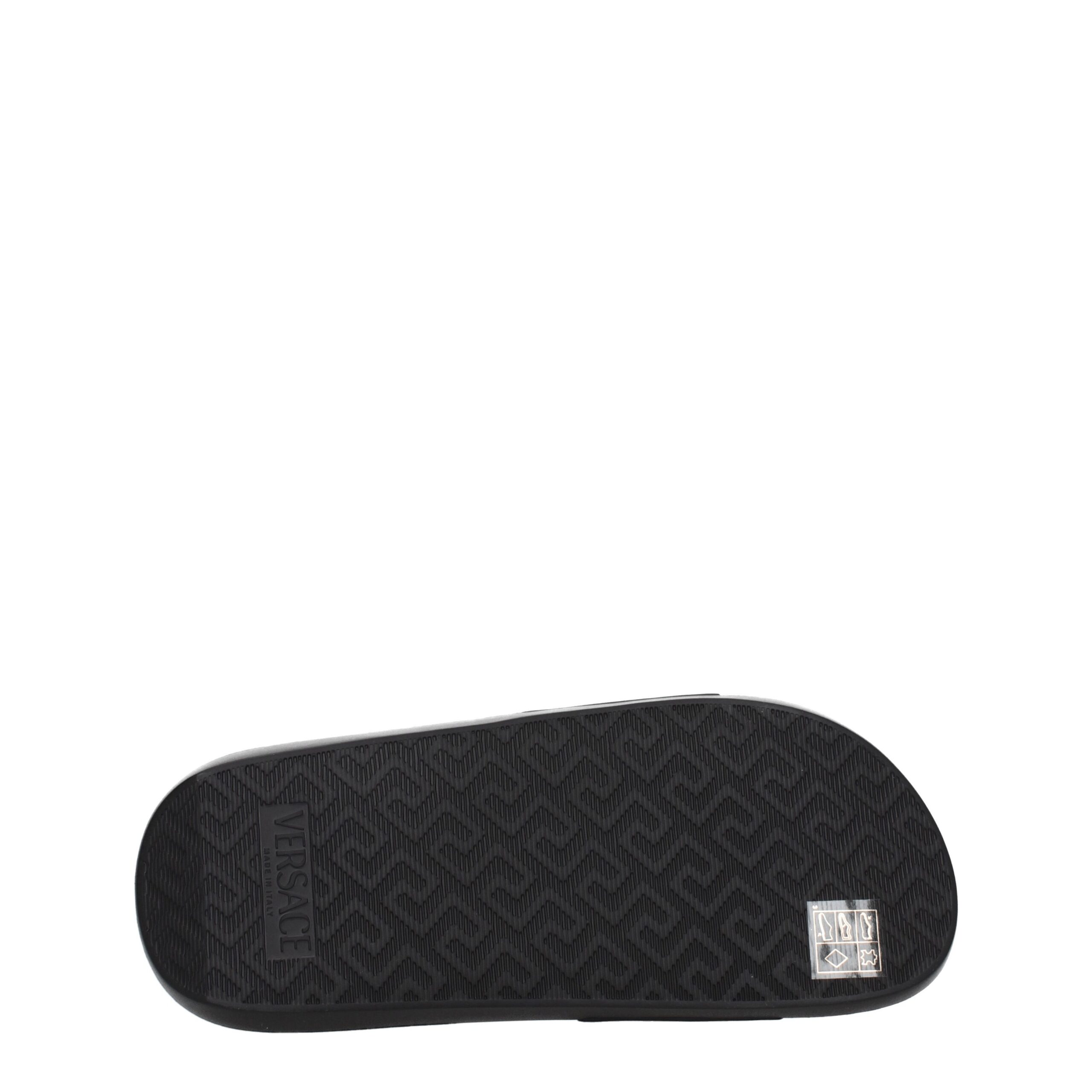 Versace Black Leather Slippers - Image 5