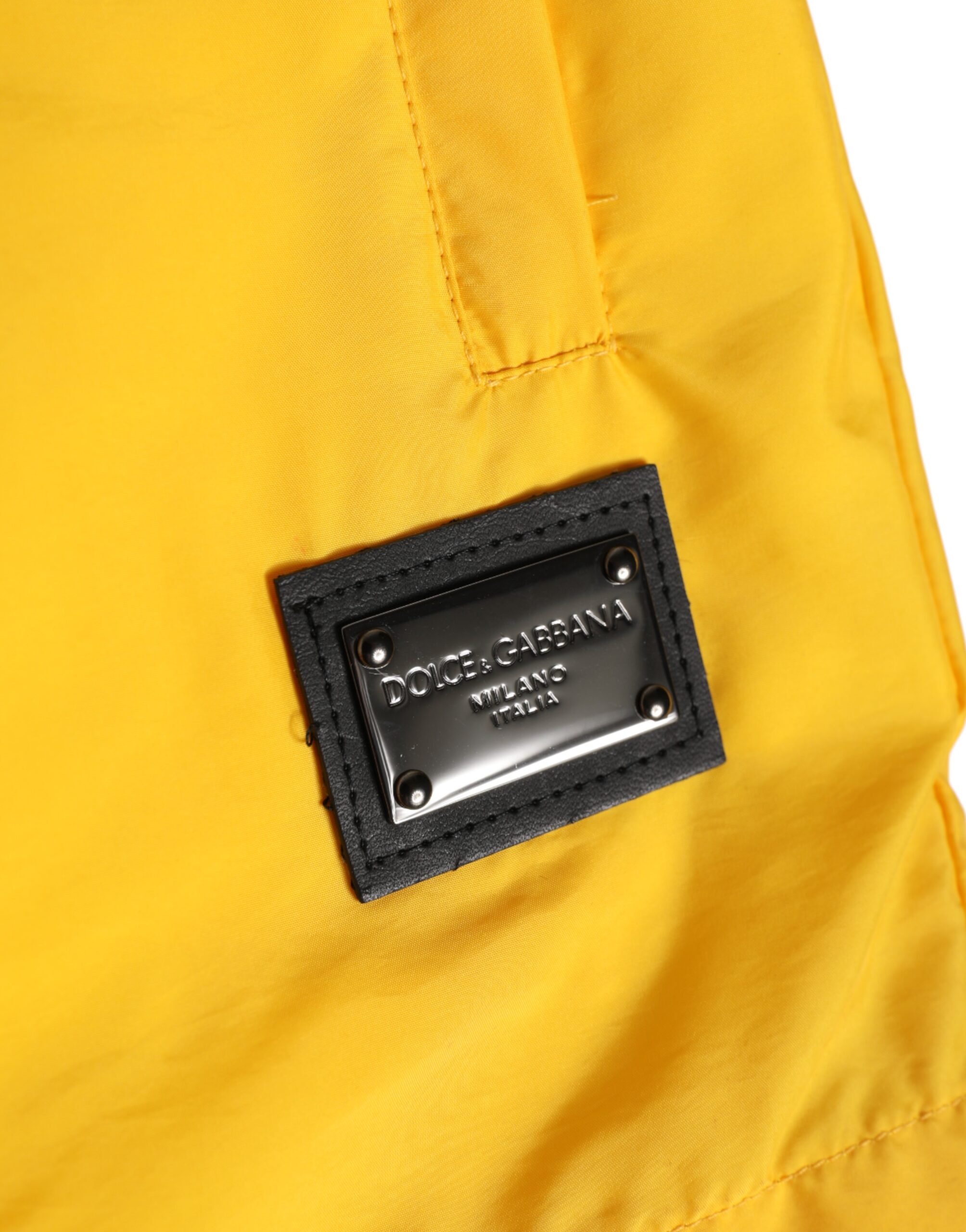 Dolce & Gabbana Yellow Nylon Logo Plaque Boxer Shorts Swimwear - Image 3