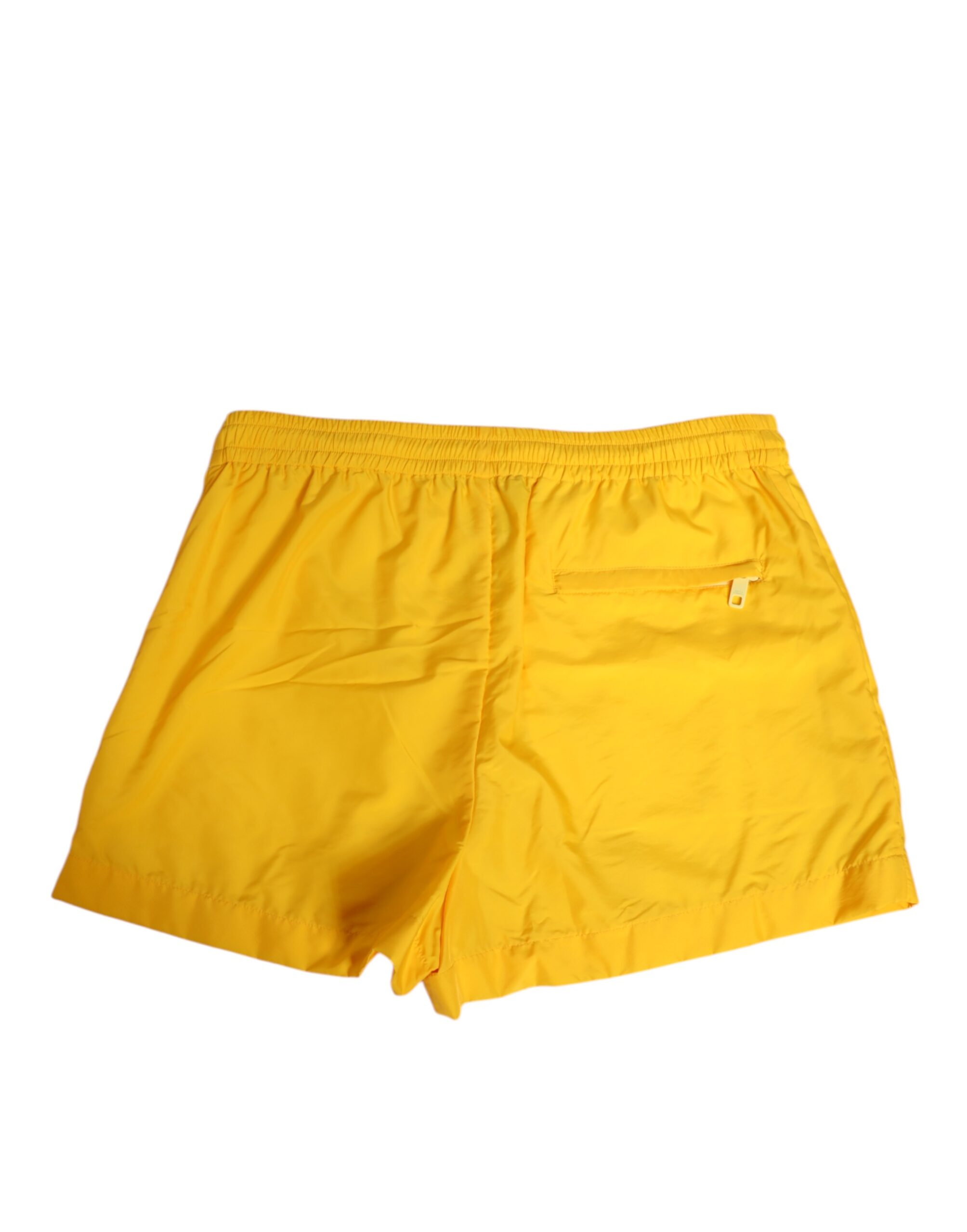 Dolce & Gabbana Yellow Nylon Logo Plaque Boxer Shorts Swimwear - Image 5