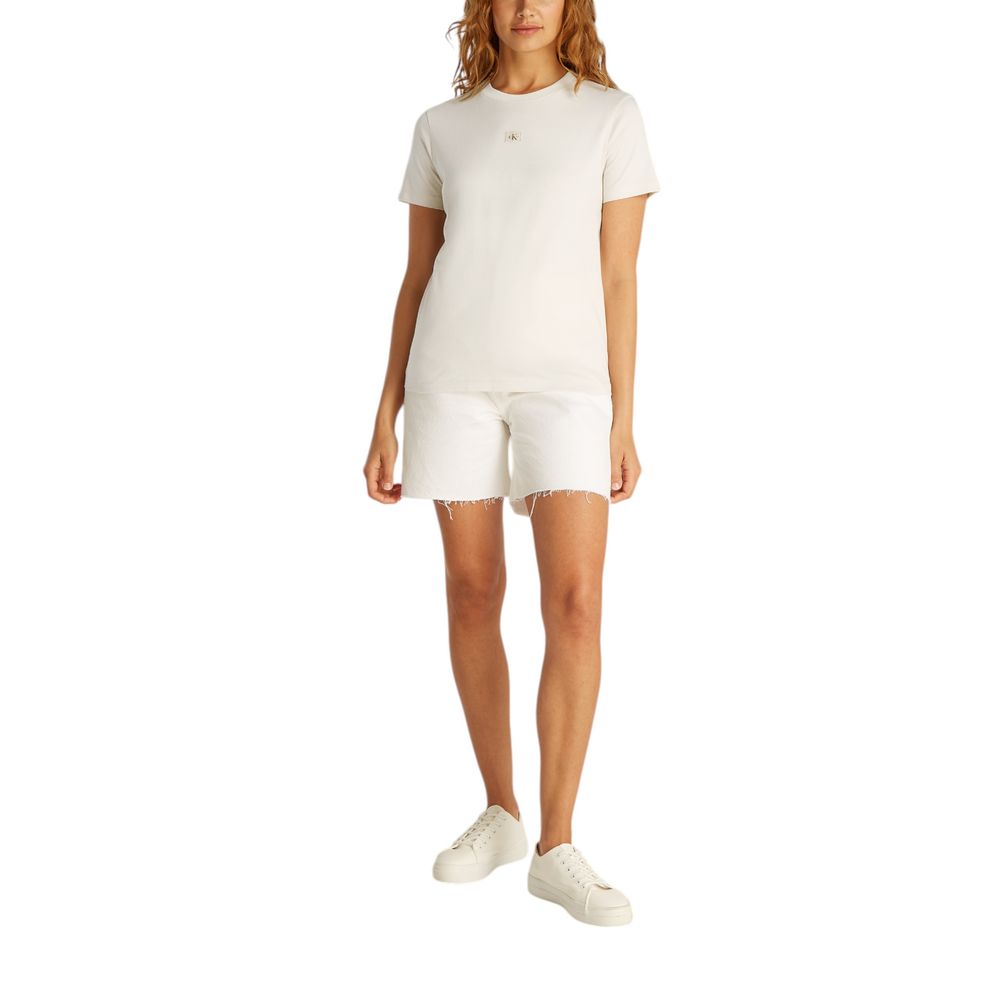 Calvin Klein Jeans Beige Recycled Cotton T-Shirt - Image 4