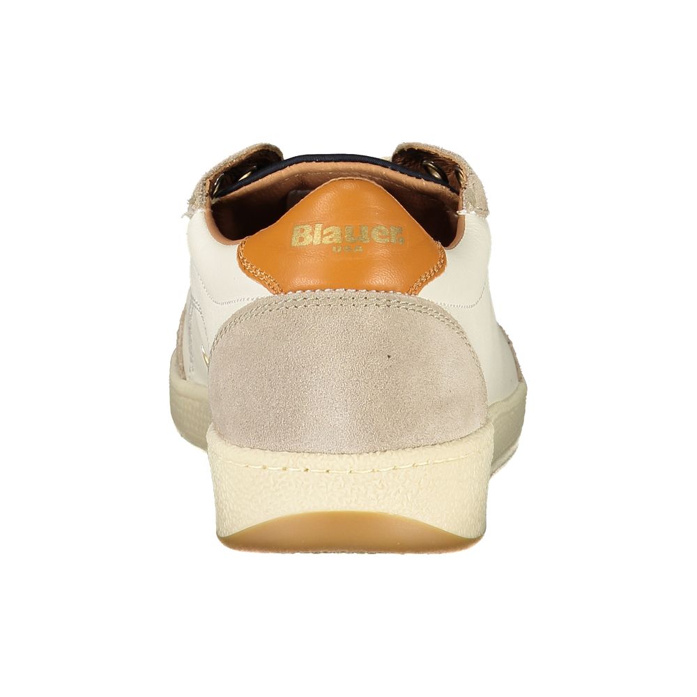 Blauer White Leather Men Sneaker - Image 3