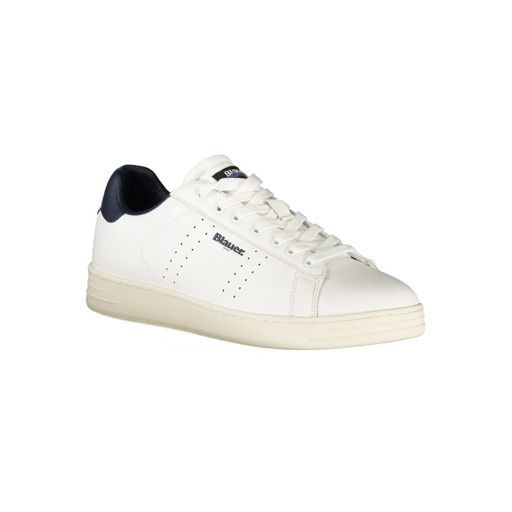 Blauer White Polyurethane Men's Sneaker - Image 2