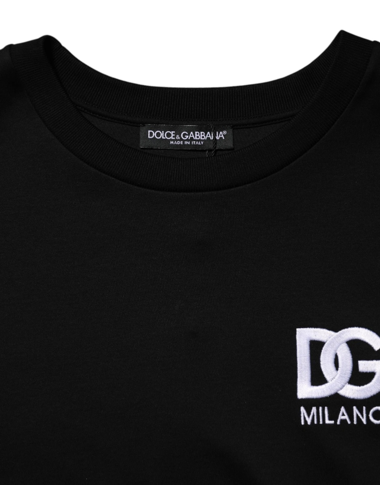 Dolce & Gabbana Black Cotton DG Logo Embroidery Top T-shirt - Image 2