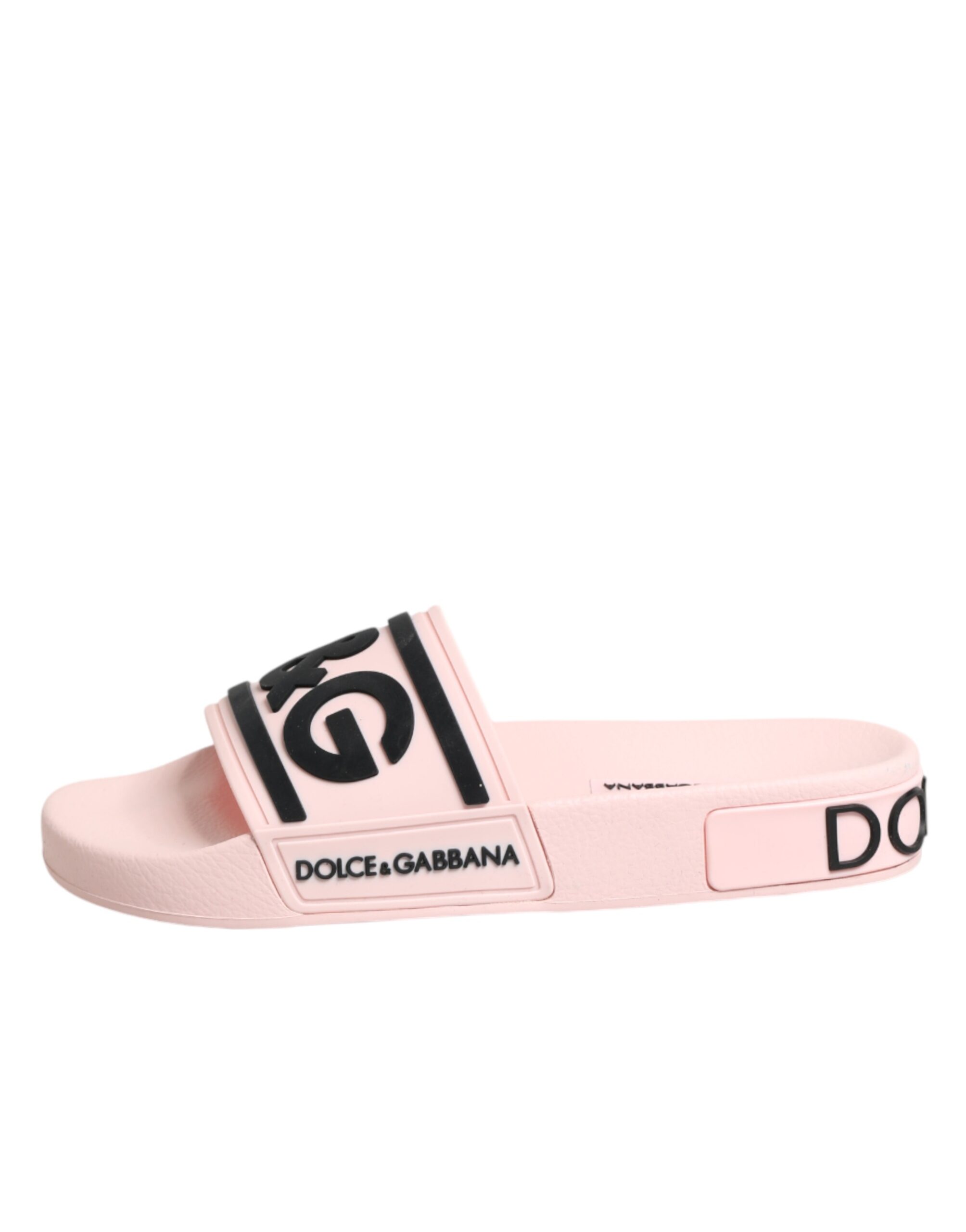 Dolce & Gabbana Pink Rubber Slides Sandals Beachwear Shoes - Image 2