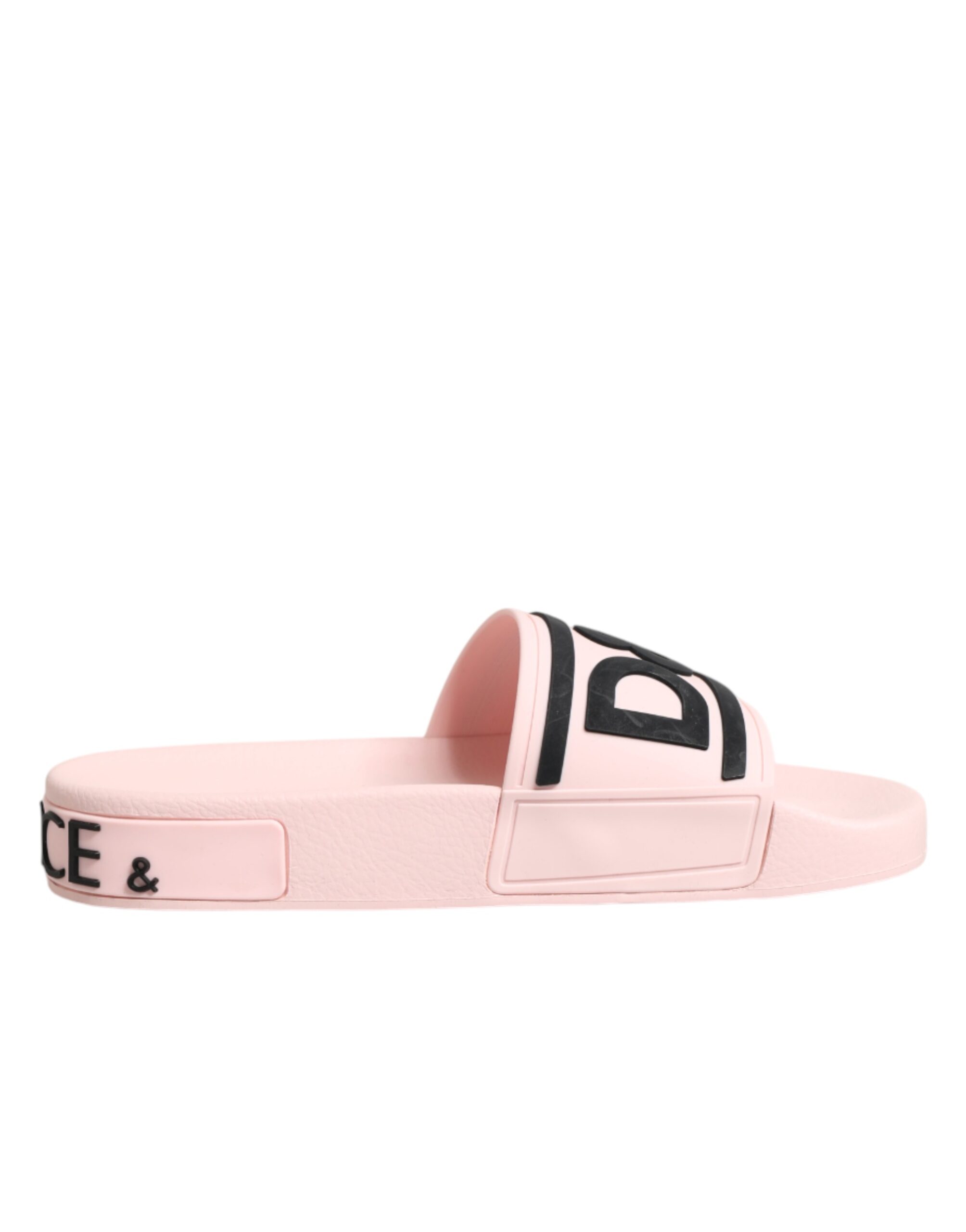 Dolce & Gabbana Pink Rubber Slides Sandals Beachwear Shoes - Image 3