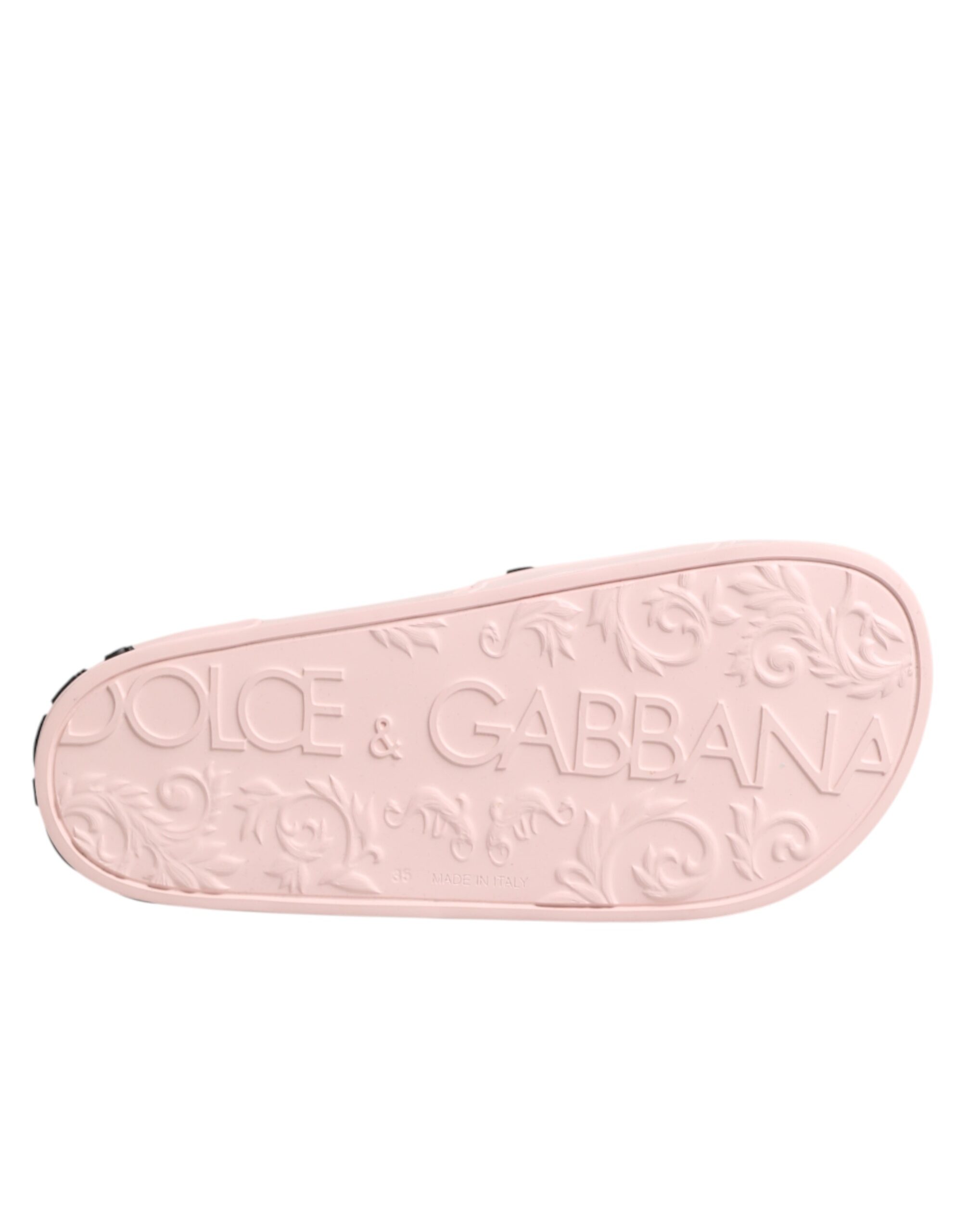 Dolce & Gabbana Pink Rubber Slides Sandals Beachwear Shoes - Image 5