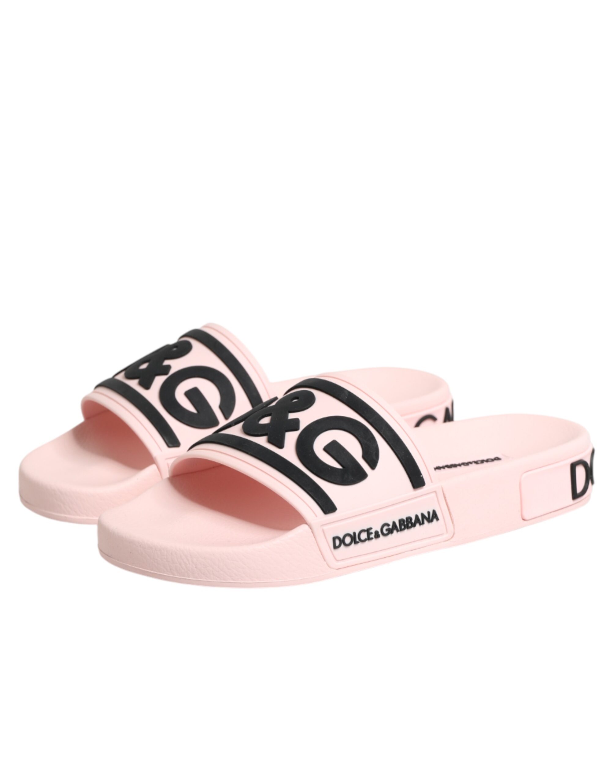 Dolce & Gabbana Pink Rubber Slides Sandals Beachwear Shoes - Image 8