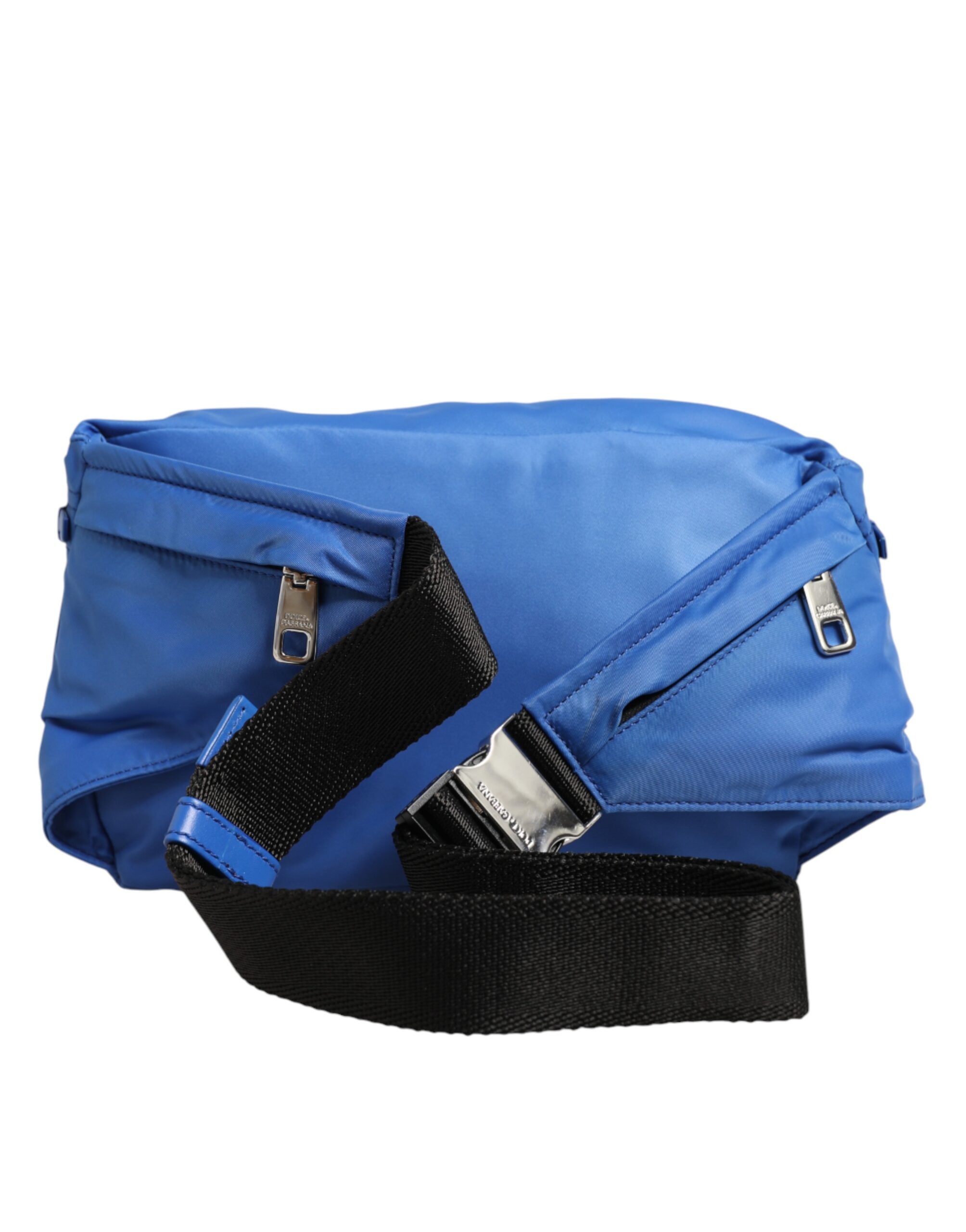 Dolce & Gabbana Blue Logo Plaque Nylon Waist Fanny Pack Men's Borse Bag - Image 4