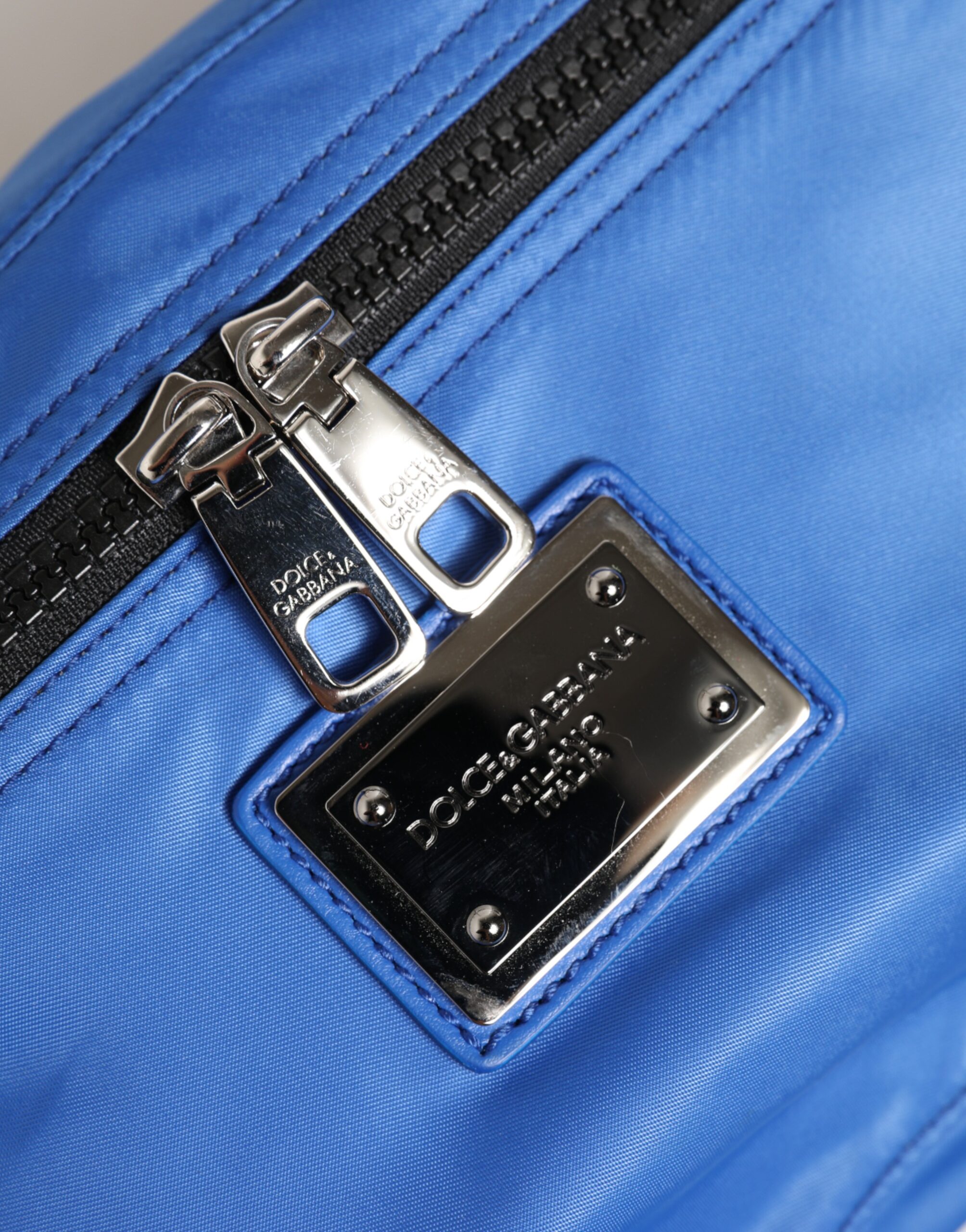 Dolce & Gabbana Blue Logo Plaque Nylon Waist Fanny Pack Men's Borse Bag - Image 6