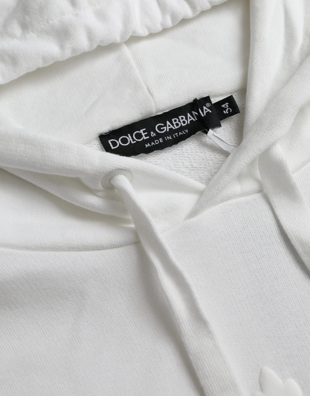 Dolce & Gabbana White Cotton Hooded Pullover Sweatshirt Men - Image 2