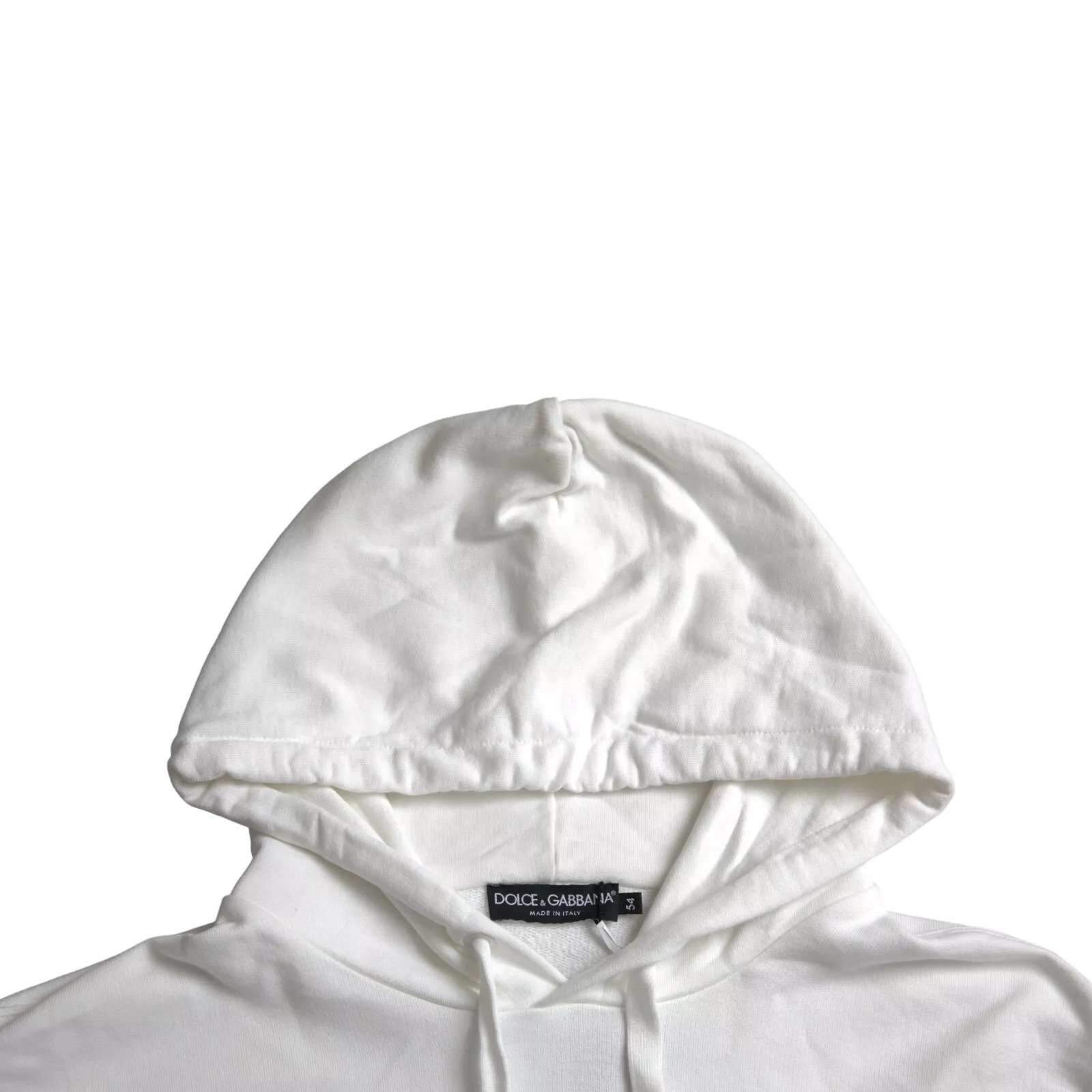 Dolce & Gabbana White Cotton Hooded Pullover Sweatshirt Men - Image 3