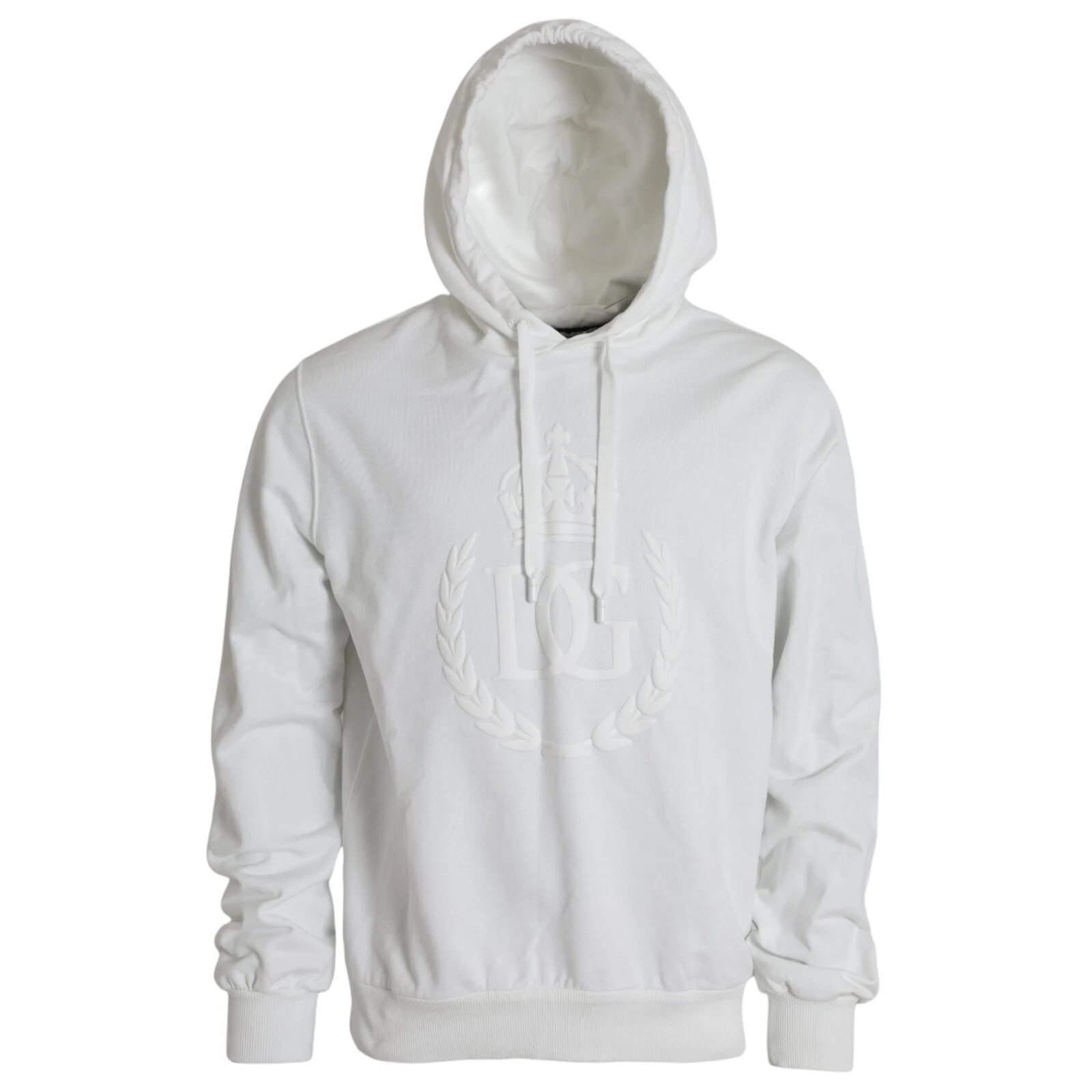 Dolce & Gabbana White Cotton Hooded Pullover Sweatshirt Men - Image 5