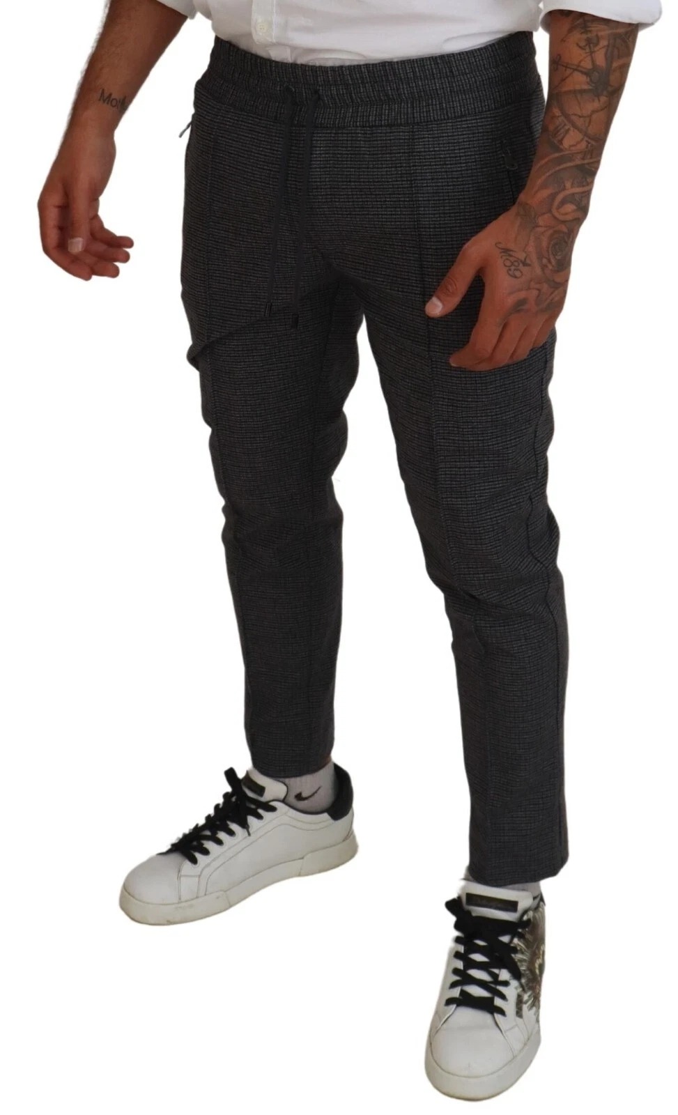 Dolce & Gabbana Gray Striped Wool Skinny Trouser Pants - Image 6