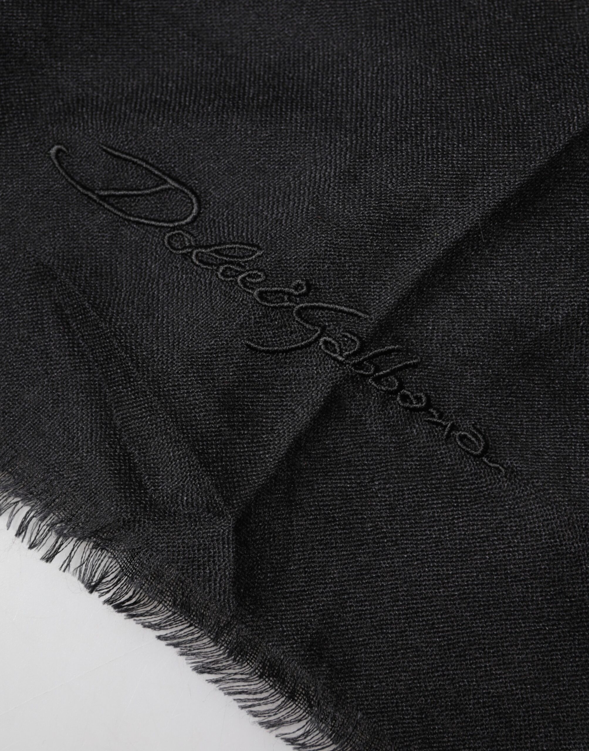 Dolce & Gabbana Black Cashmere Knit Neck Wrap Shawl Scarf - Image 2