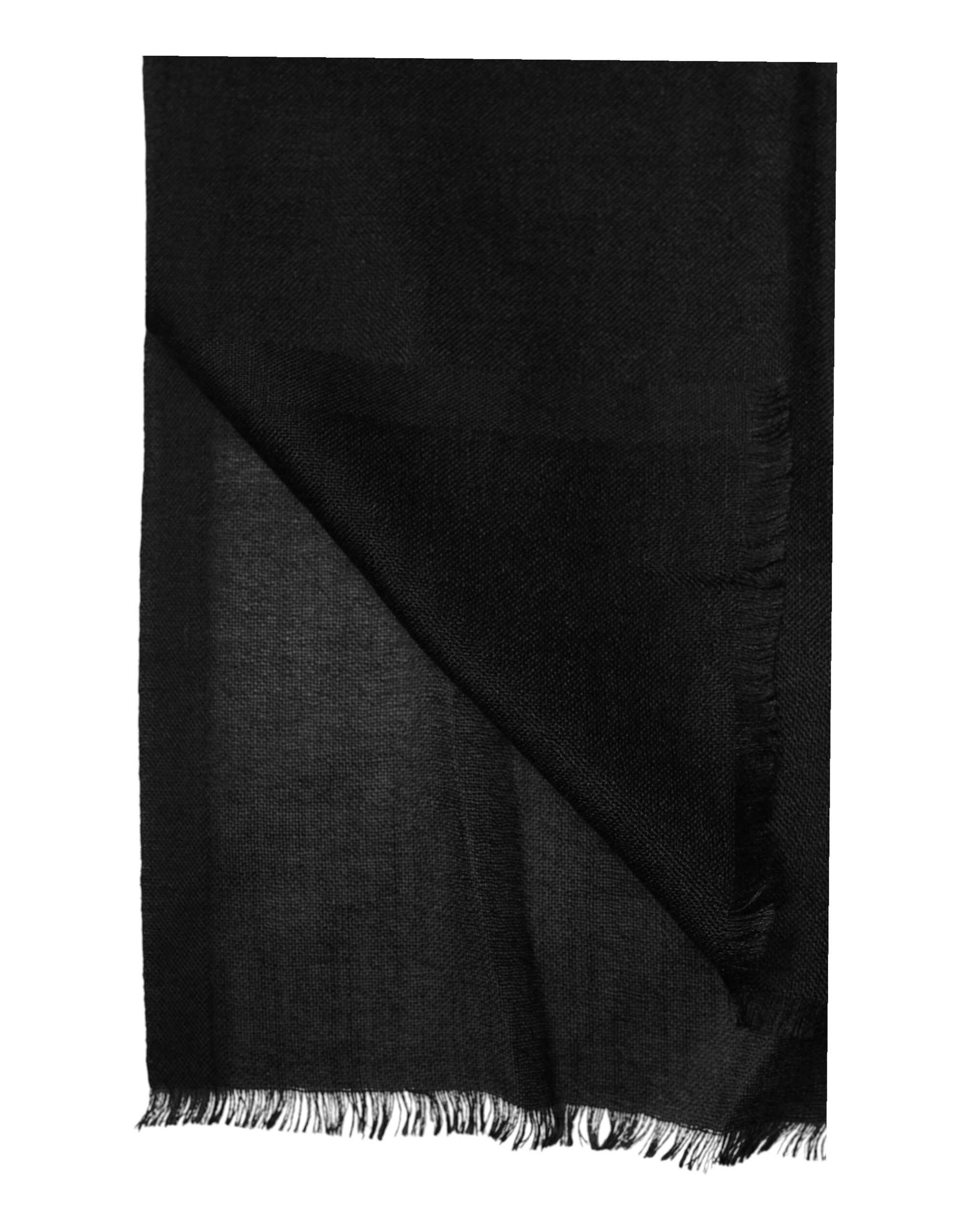 Dolce & Gabbana Black Cashmere Knit Neck Wrap Shawl Scarf - Image 3
