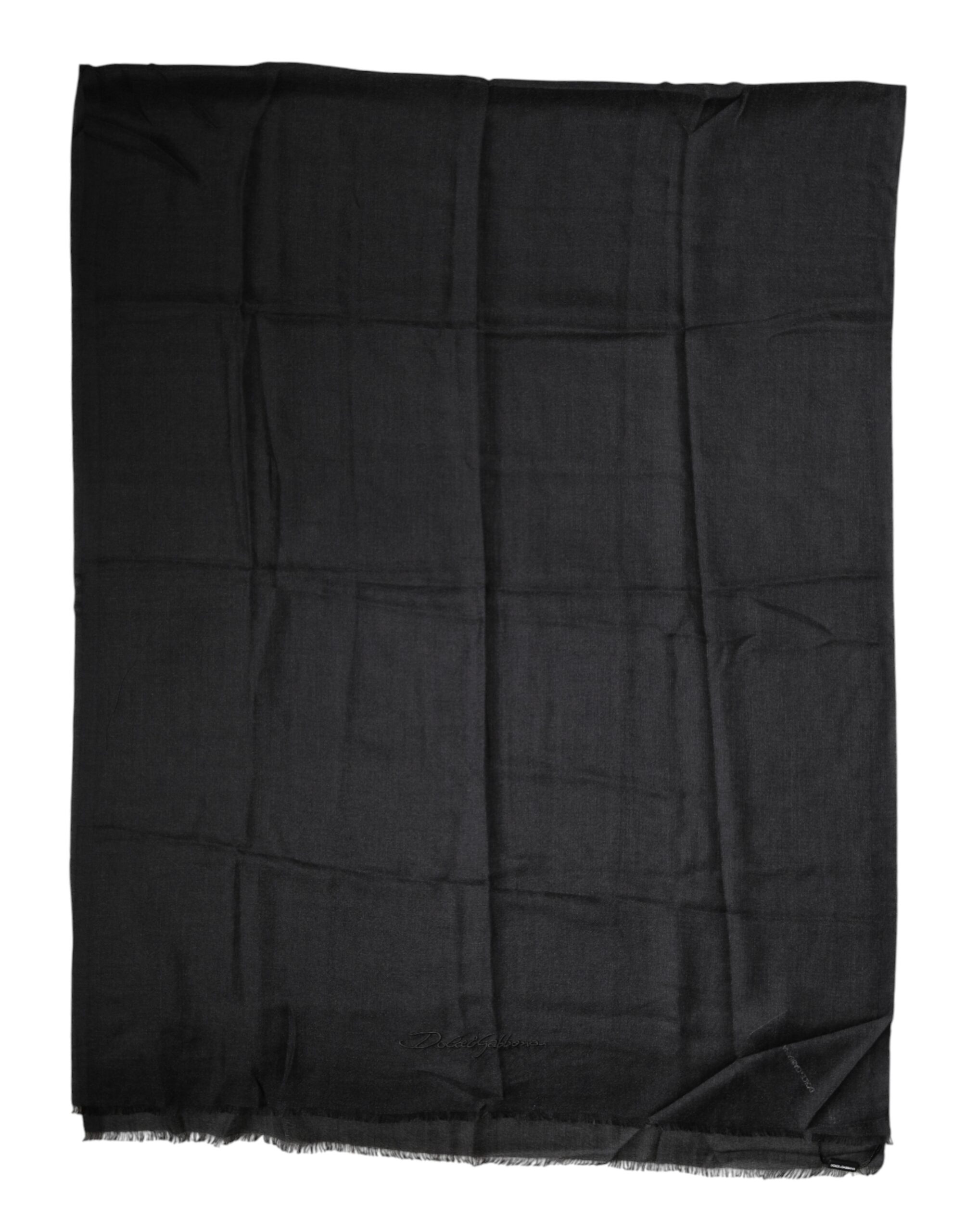 Dolce & Gabbana Black Cashmere Knit Neck Wrap Shawl Scarf - Image 5