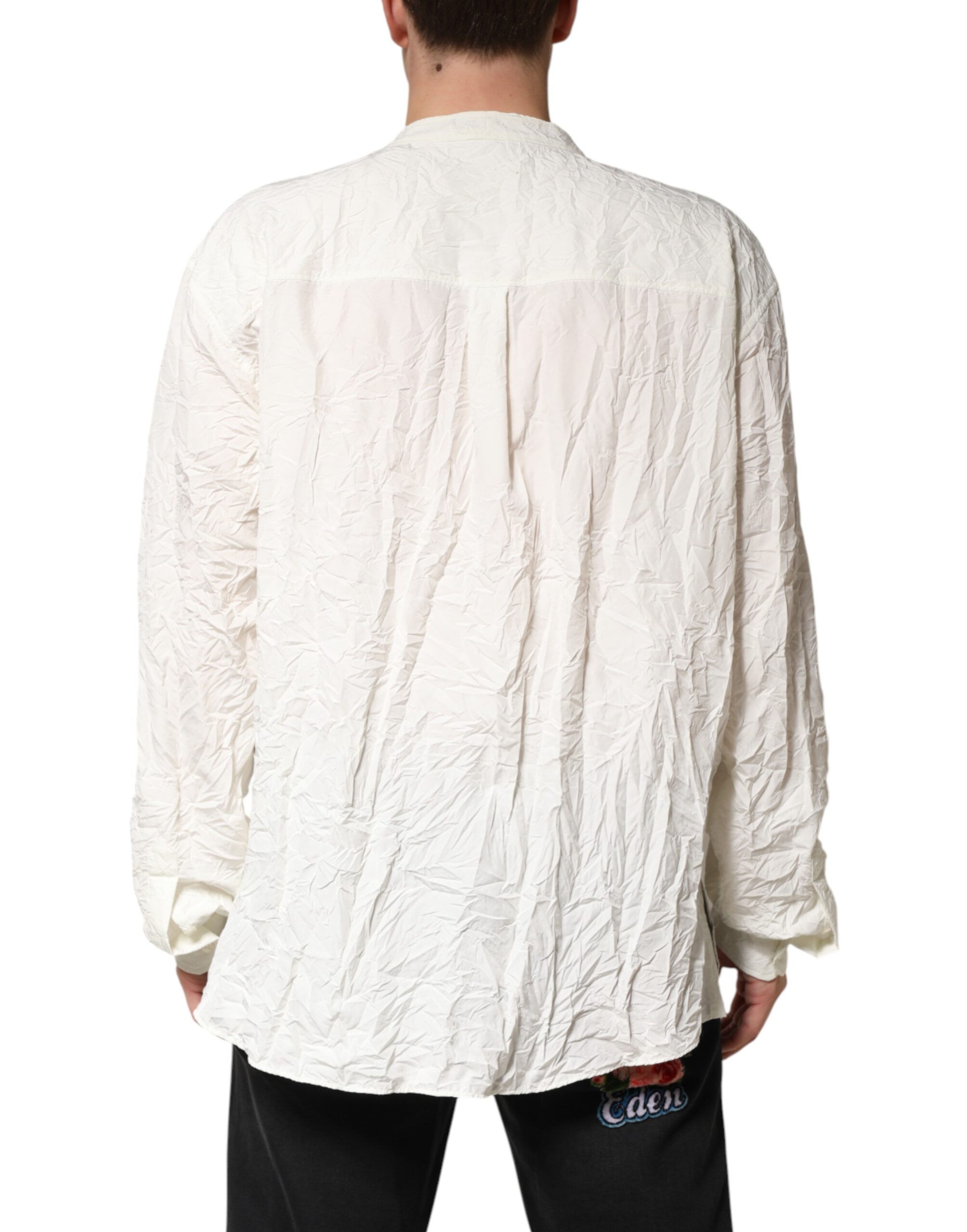 Dolce & Gabbana White Cotton Men Long Sleeves Men Shirt - Image 4