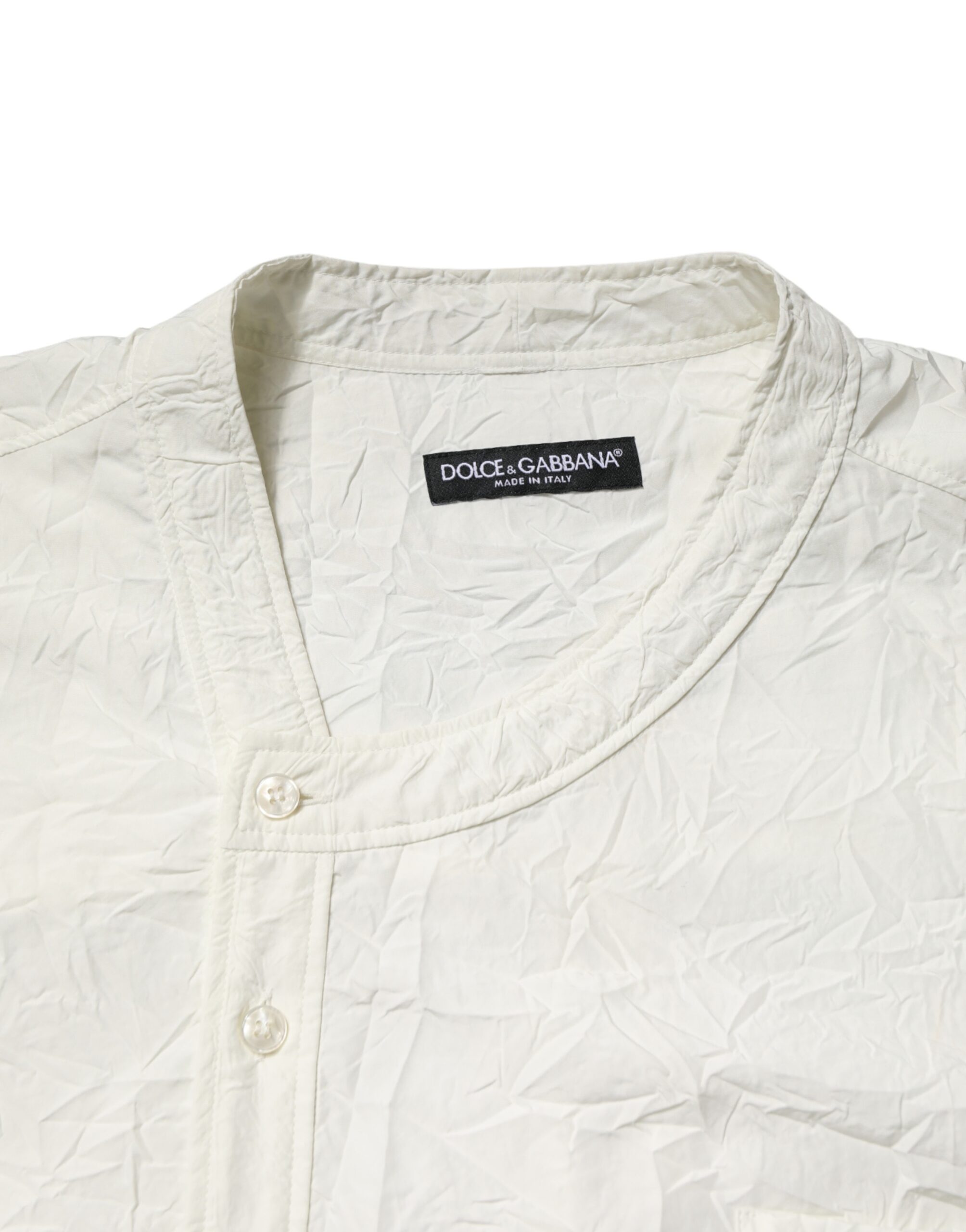 Dolce & Gabbana White Cotton Men Long Sleeves Men Shirt - Image 7