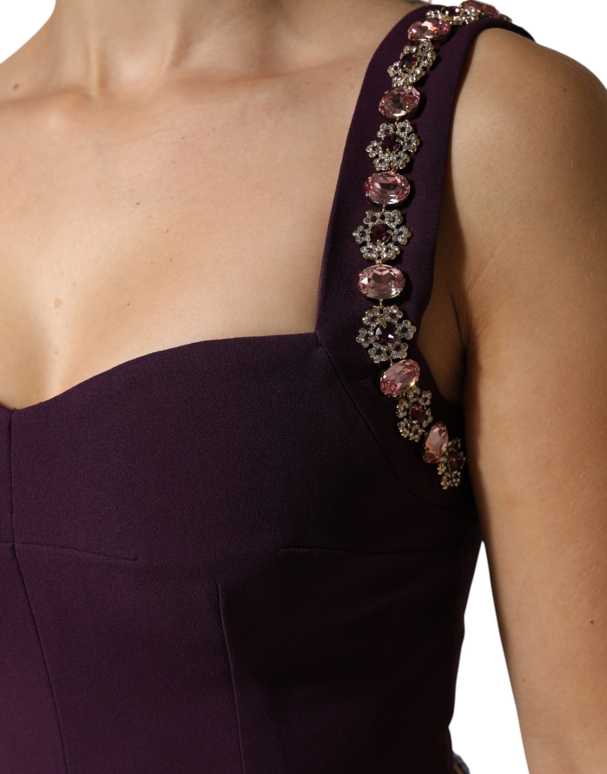 Dolce & Gabbana Violet Embellished Sheath Mermaid Gown Dress - Image 6