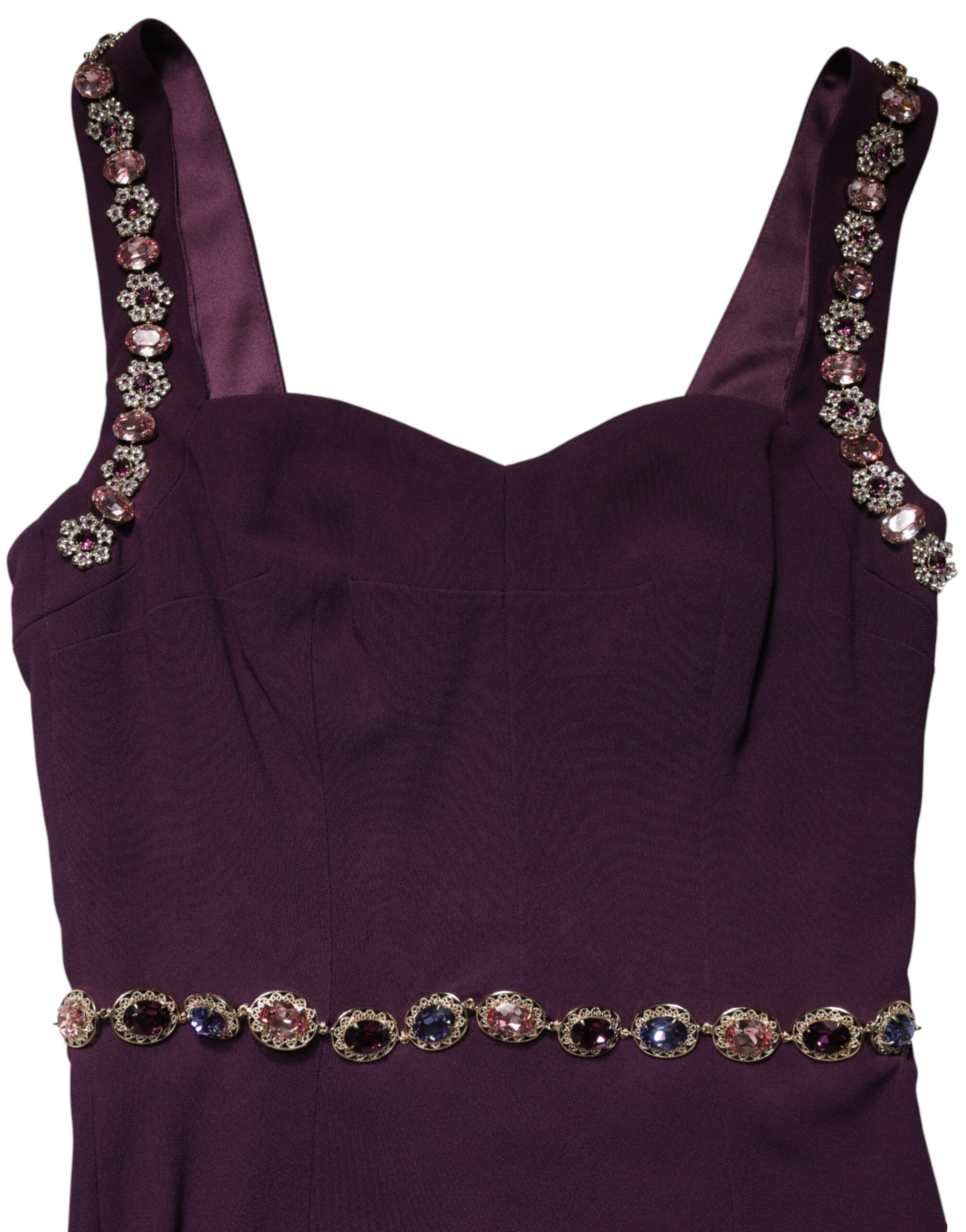 Dolce & Gabbana Violet Embellished Sheath Mermaid Gown Dress - Image 7