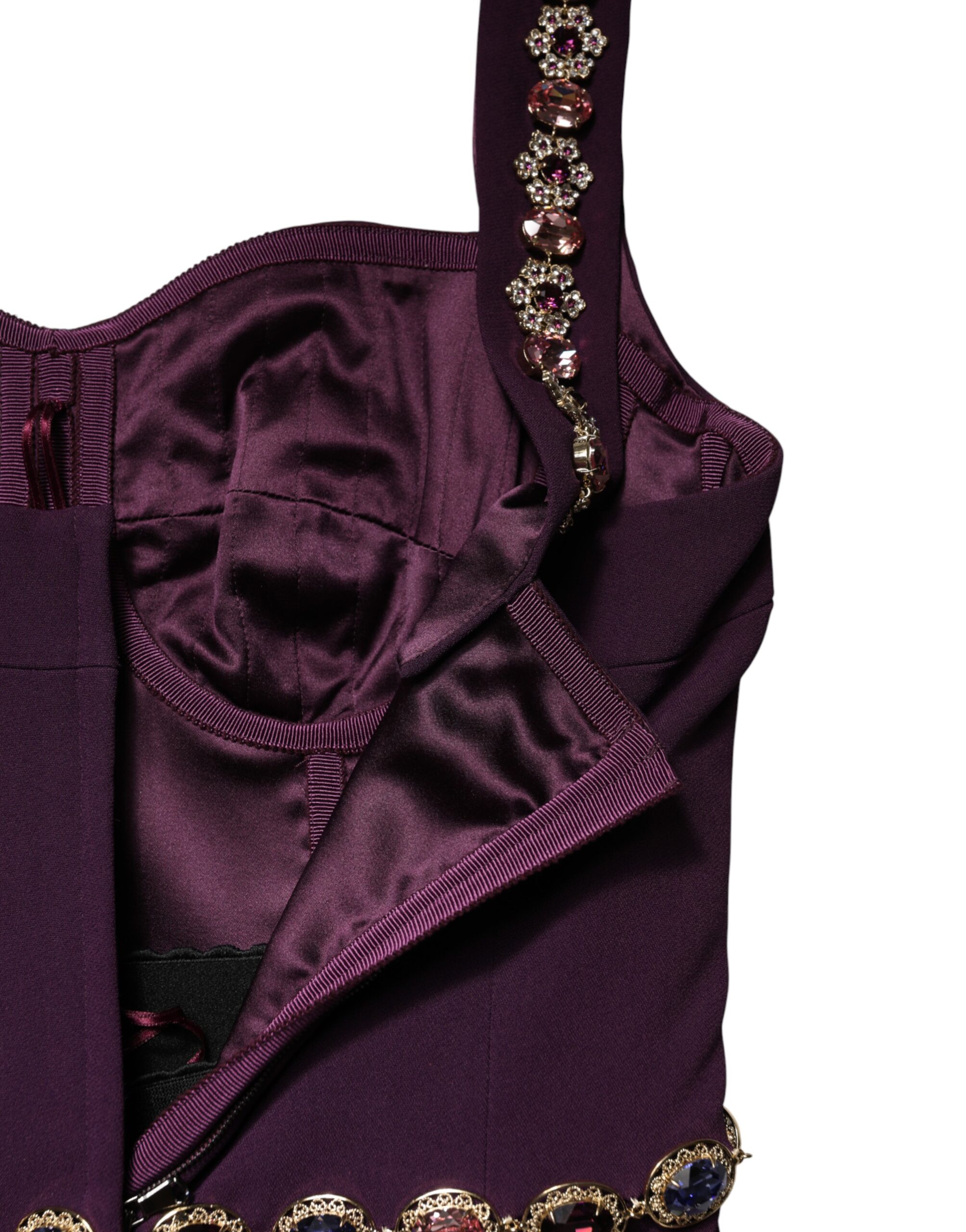 Dolce & Gabbana Violet Embellished Sheath Mermaid Gown Dress - Image 8