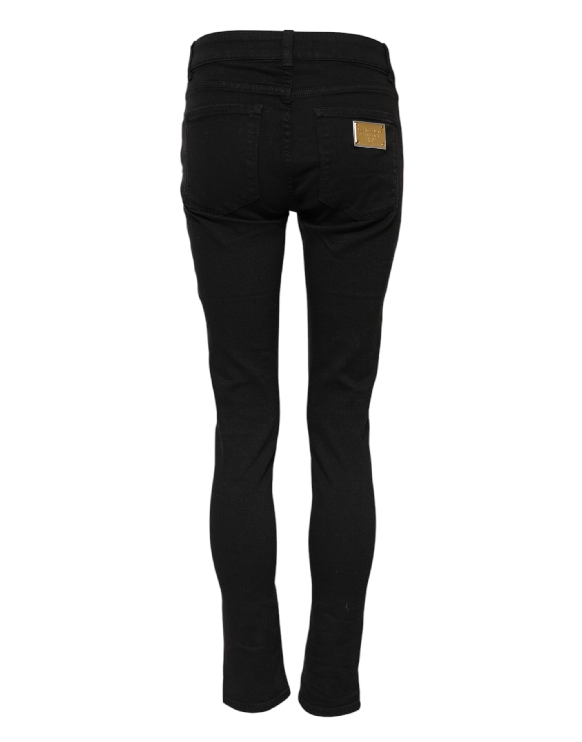 Dolce & Gabbana Black Cotton Casual Skinny Denim Jeans - Image 3
