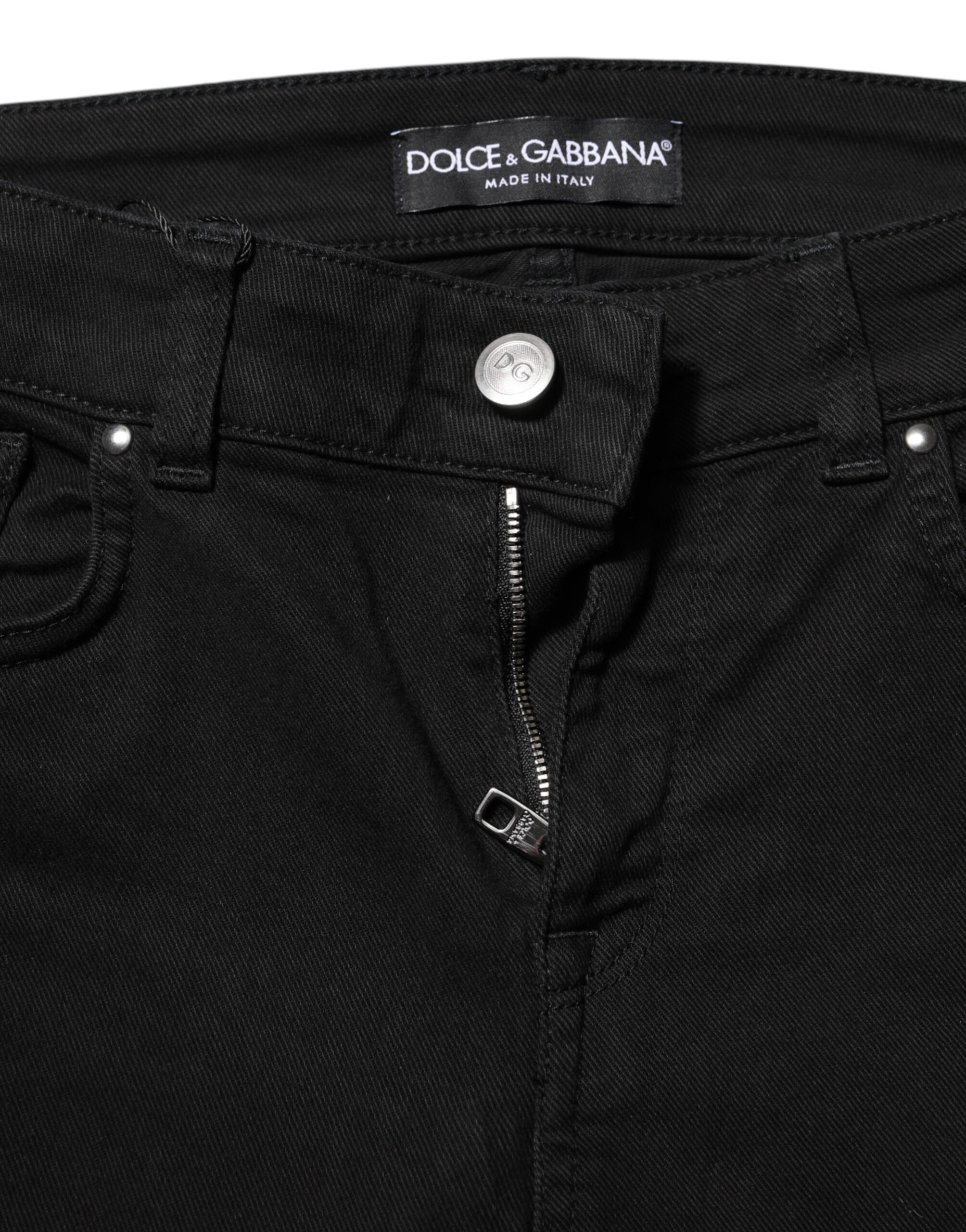 Dolce & Gabbana Black Cotton Casual Skinny Denim Jeans - Image 4