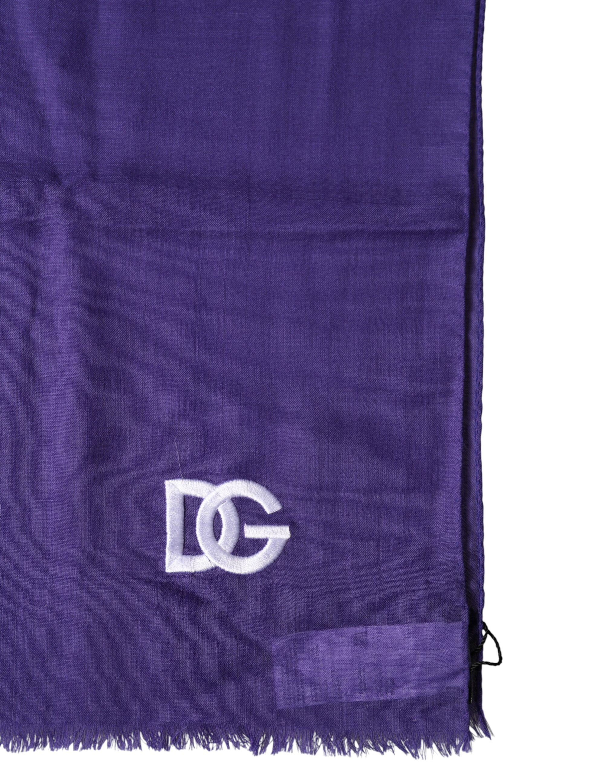 Dolce & Gabbana Purple Lace Stole Cotton Wrap Shawl Scarf - Image 4