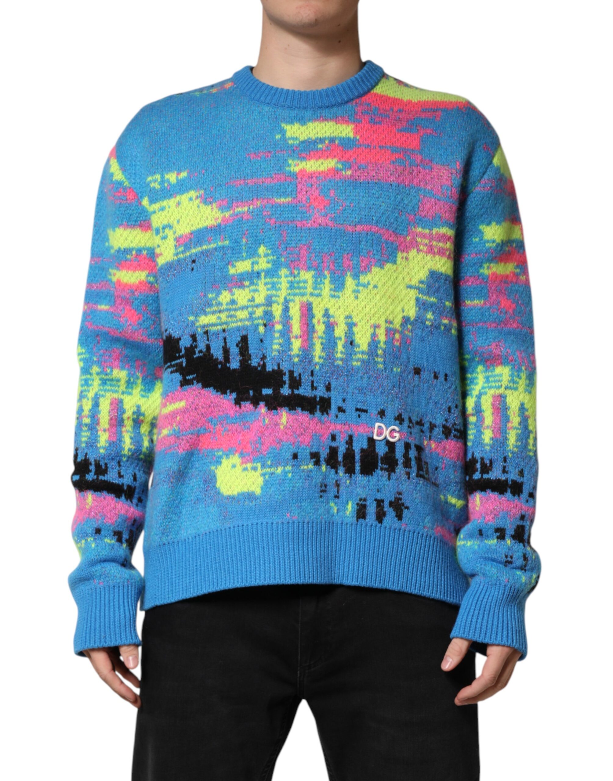Dolce & Gabbana Multicolor Men Crew Neck Pullover Sweater - Image 2