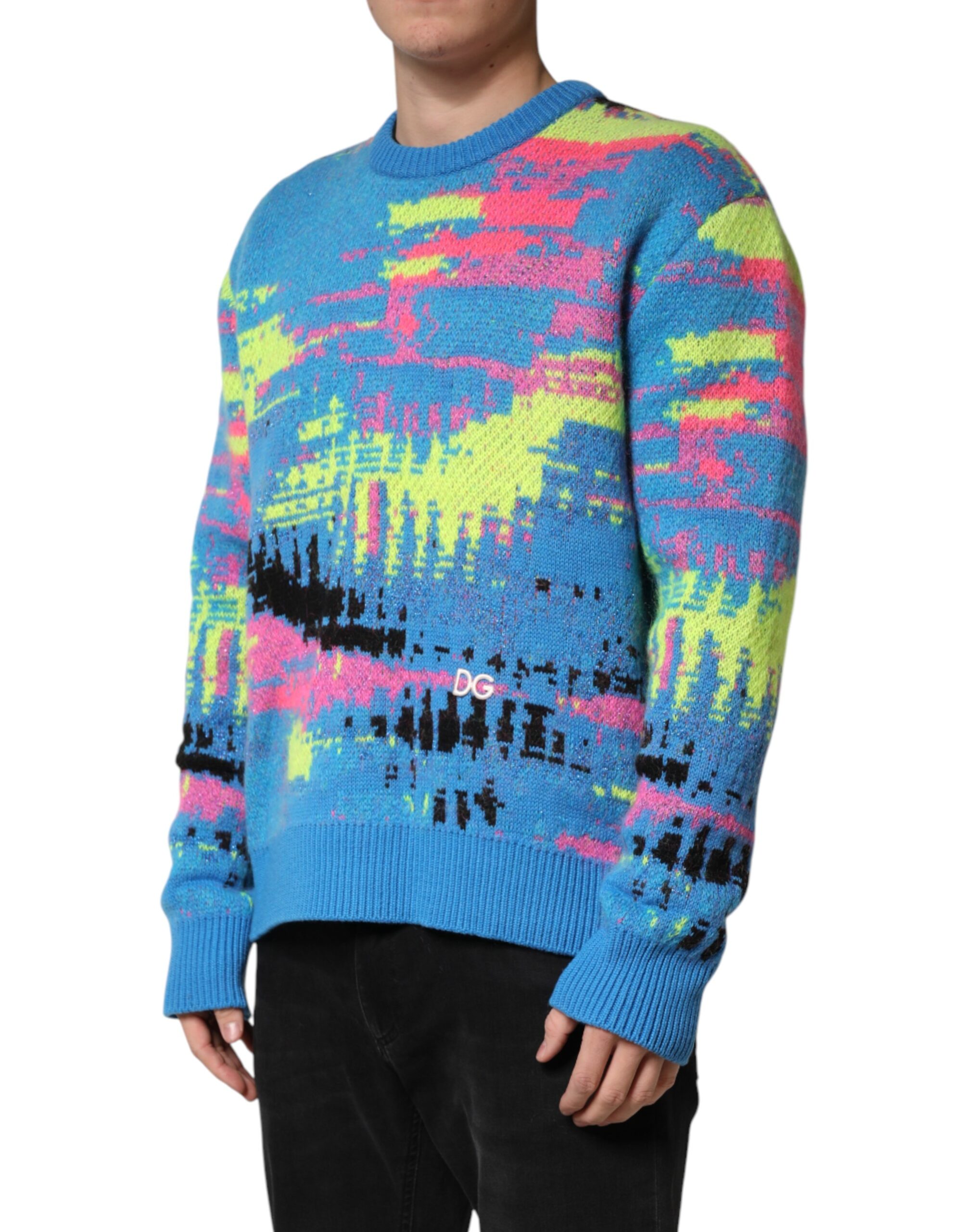 Dolce & Gabbana Multicolor Men Crew Neck Pullover Sweater - Image 3
