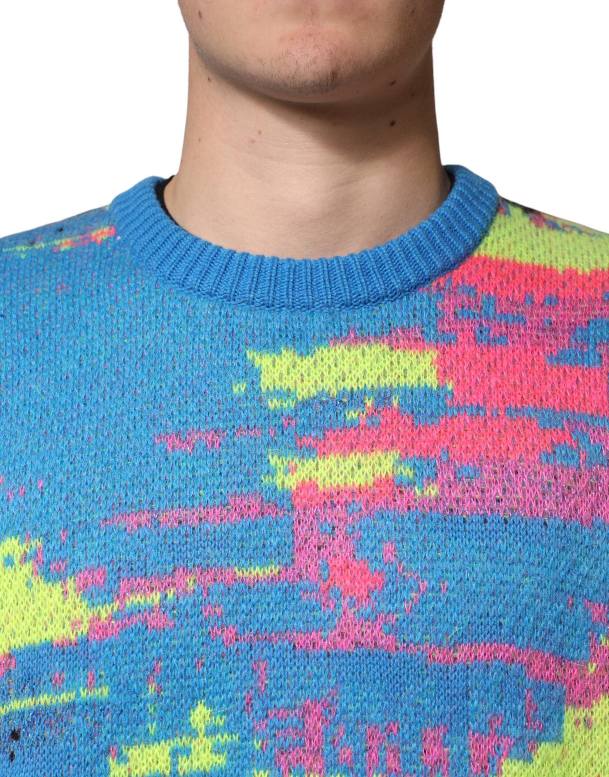Dolce & Gabbana Multicolor Men Crew Neck Pullover Sweater - Image 5