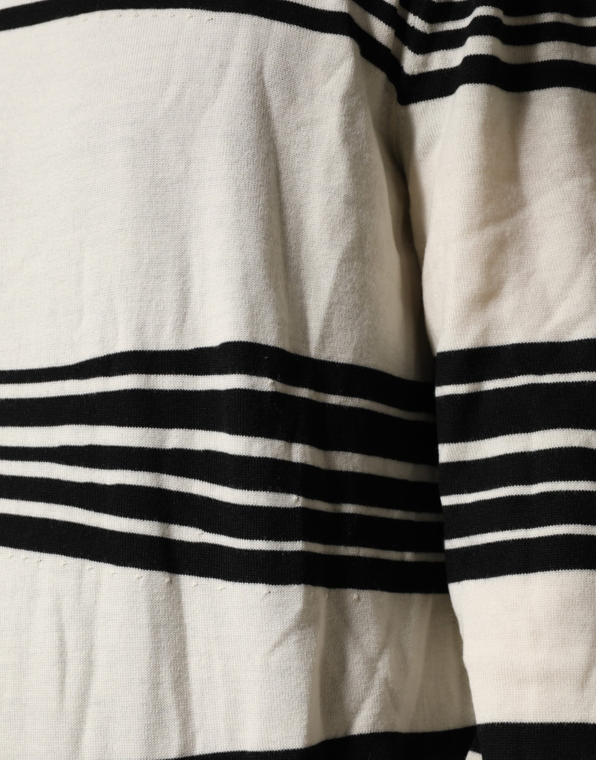 Dolce & Gabbana Black White Stripe CrewNeck Pullover Sweater - Image 6