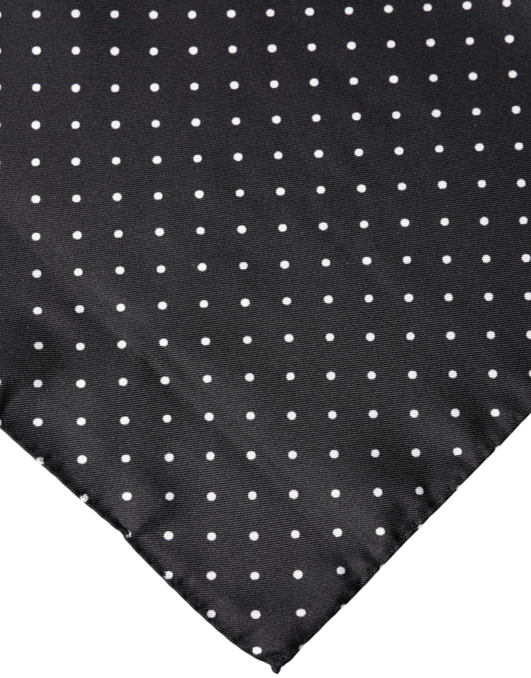 Dolce & Gabbana Black Polka Dot Silk Square Foulard Scarf - Image 3