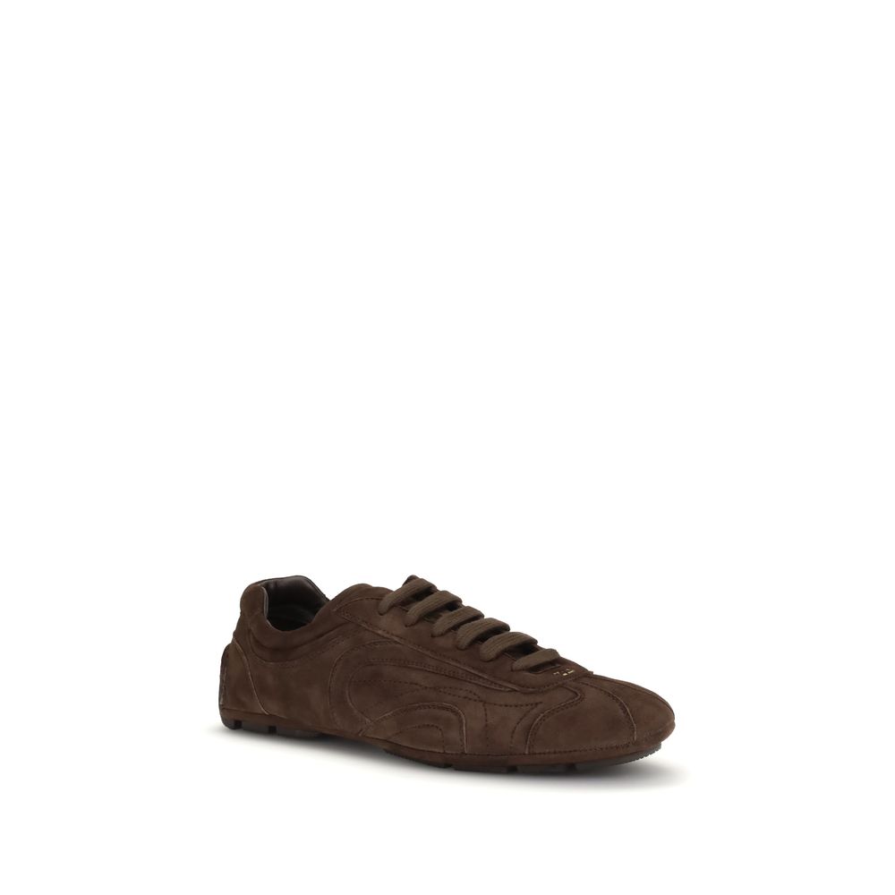 Prada Brown Calf Leather Bos Taurus Athletic Sneakers - Image 2