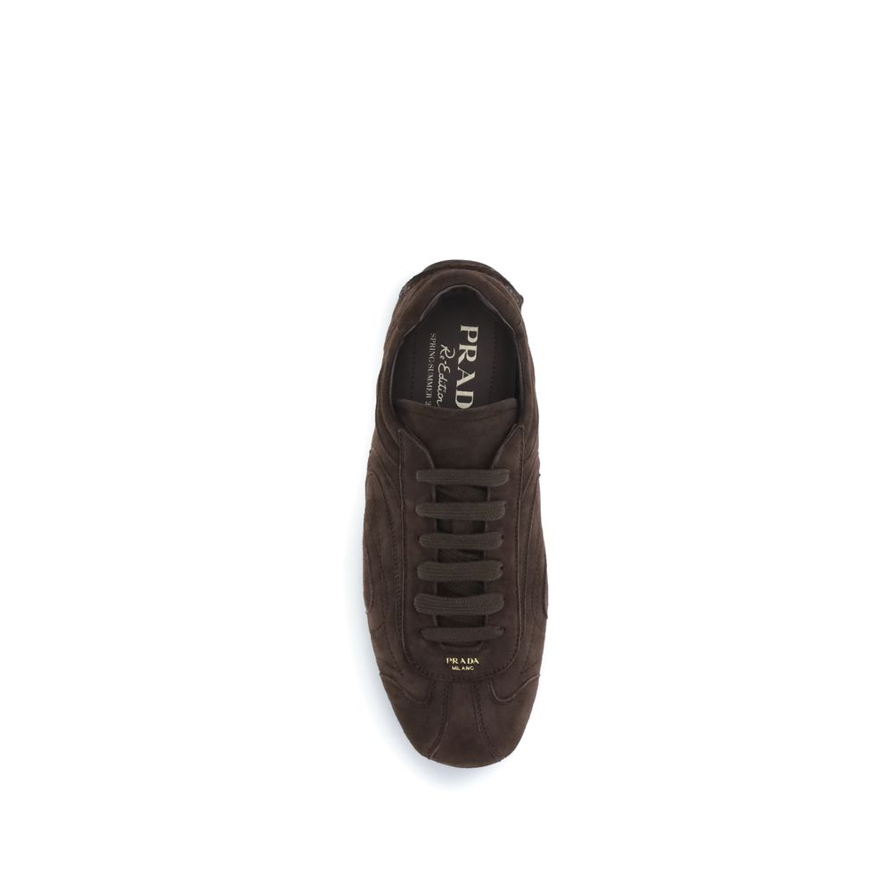Prada Brown Calf Leather Bos Taurus Athletic Sneakers - Image 4